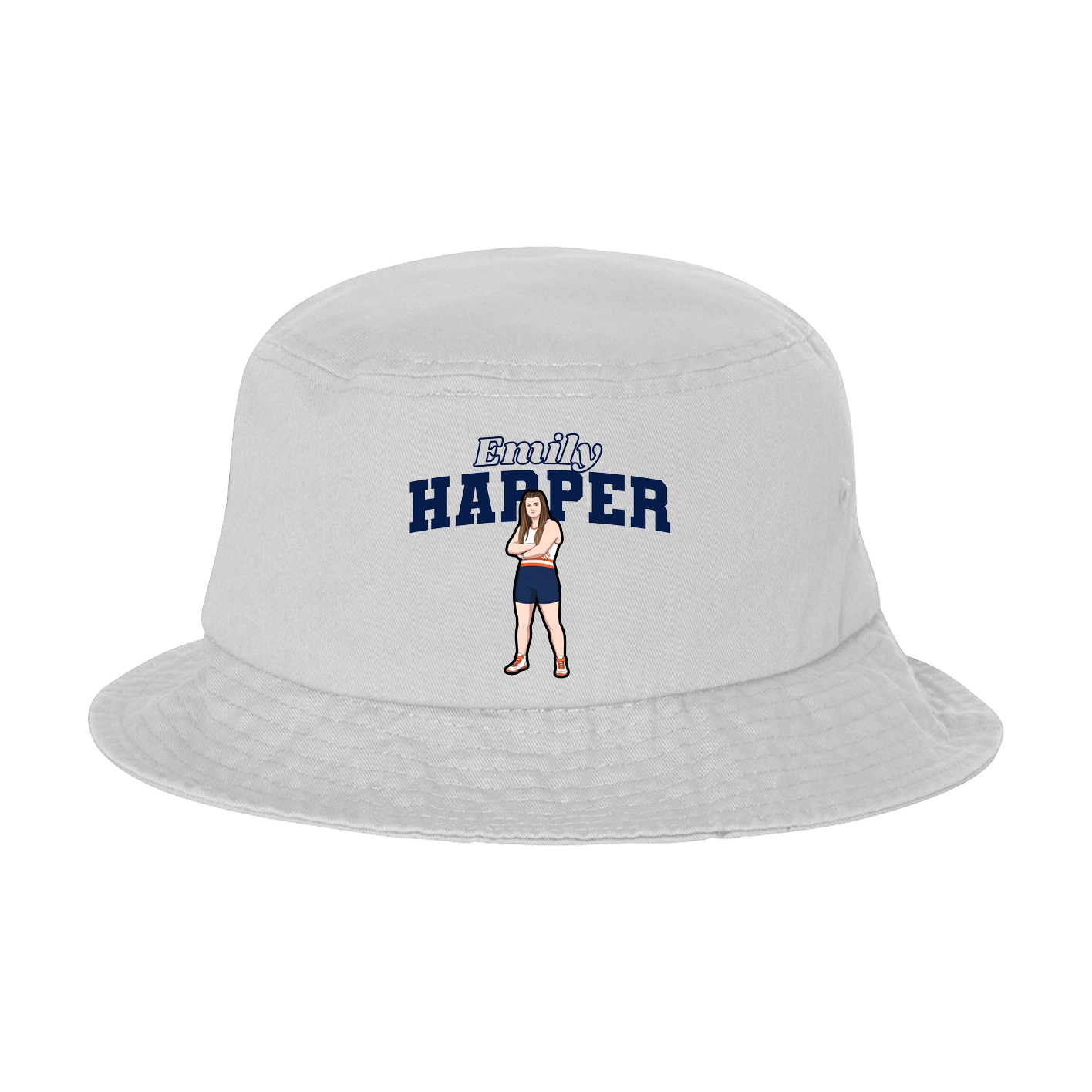 Bucket Cap — Name Arch in White