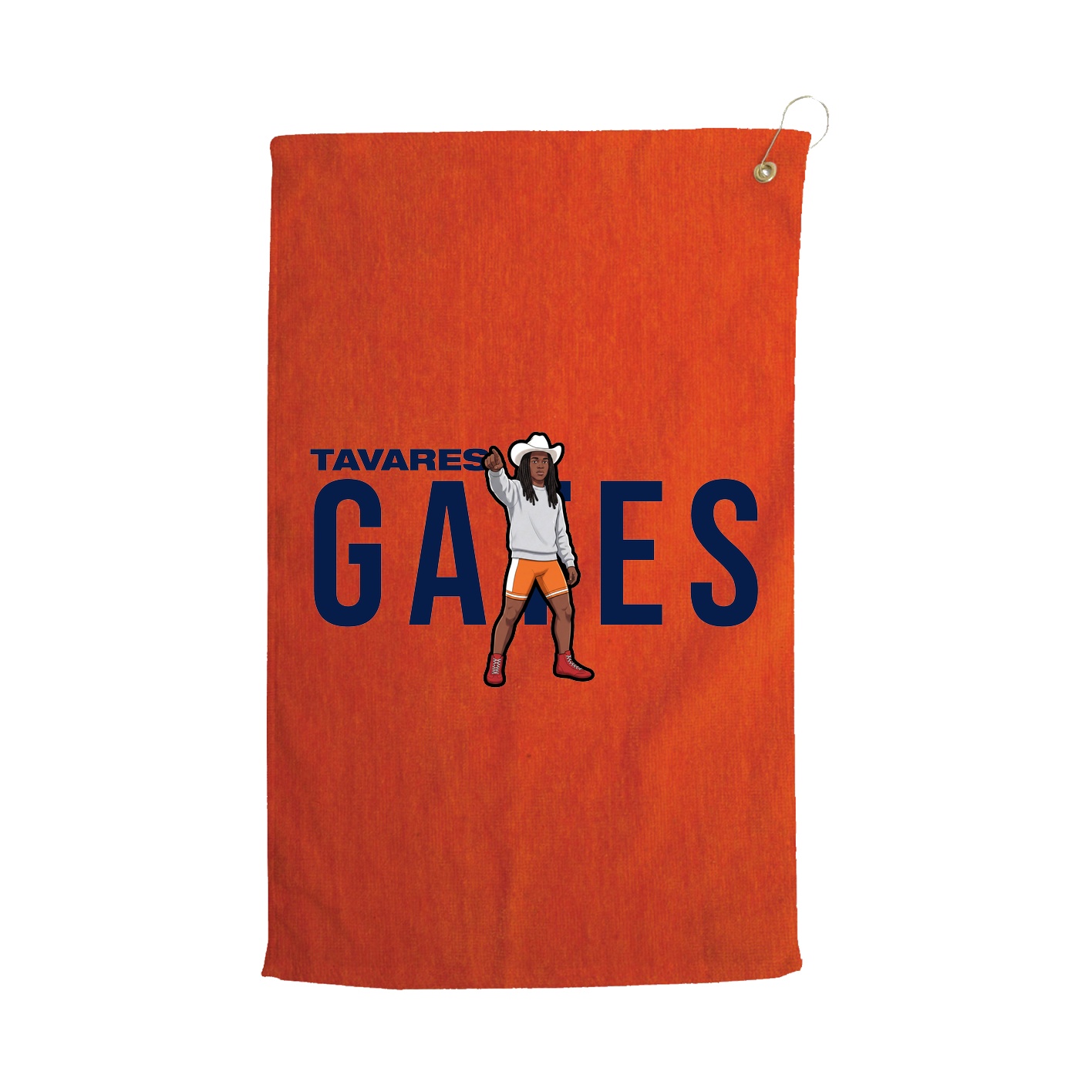 Golf Towel — Player Name in Orange