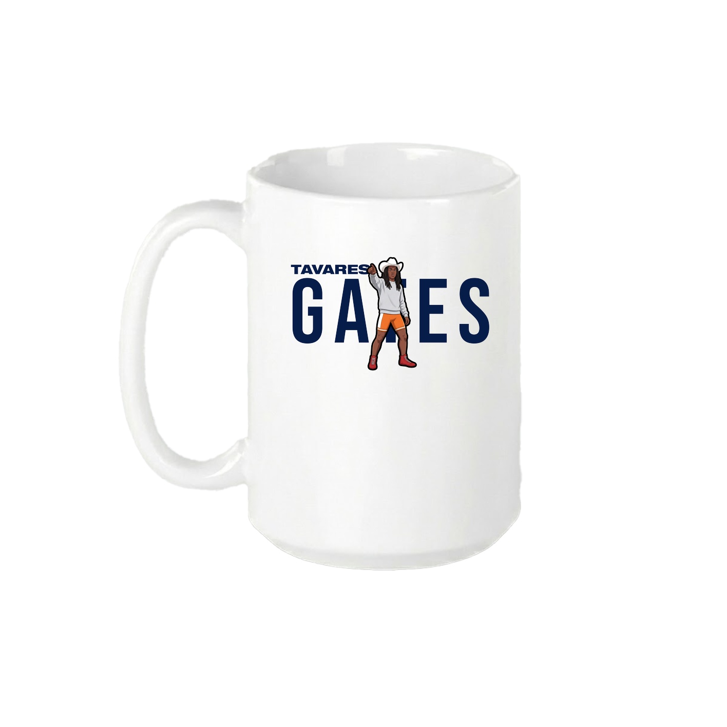 15oz Coffee Mug — Player Name in White