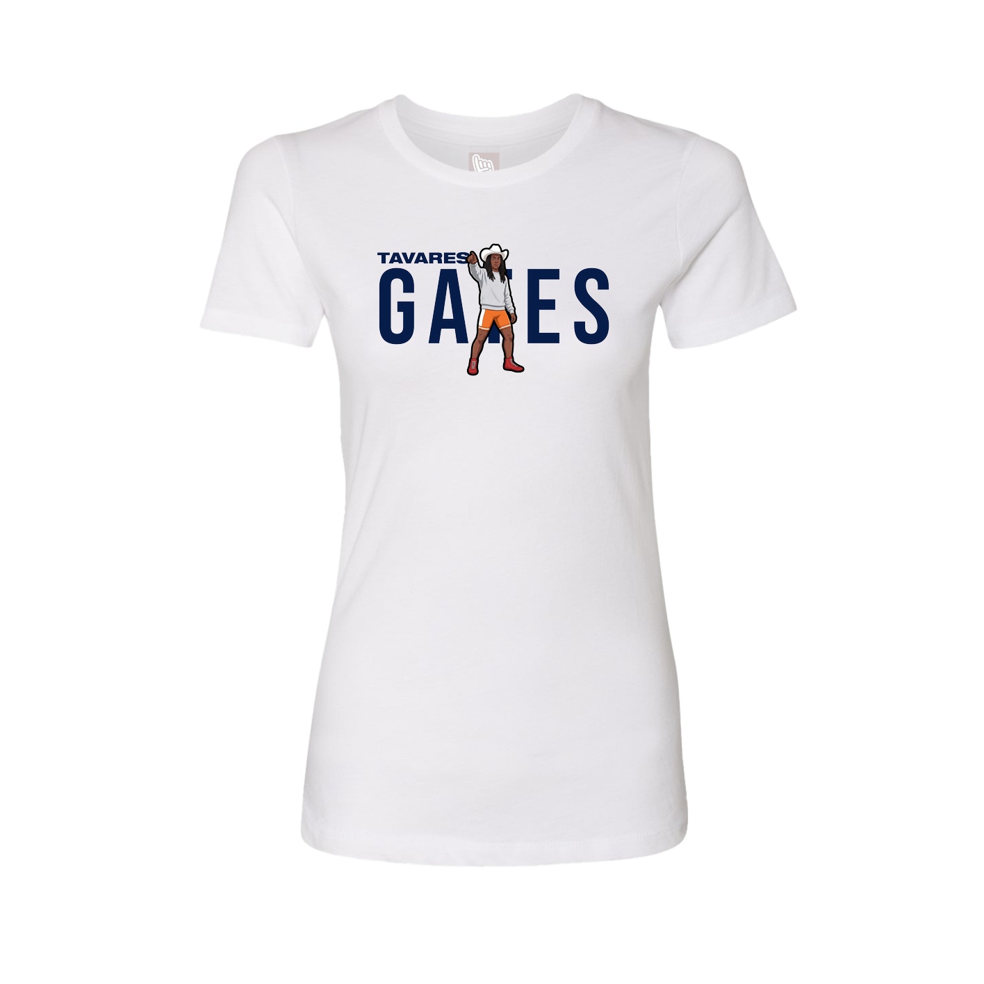 Fitted Women's Tee — Player Name in White