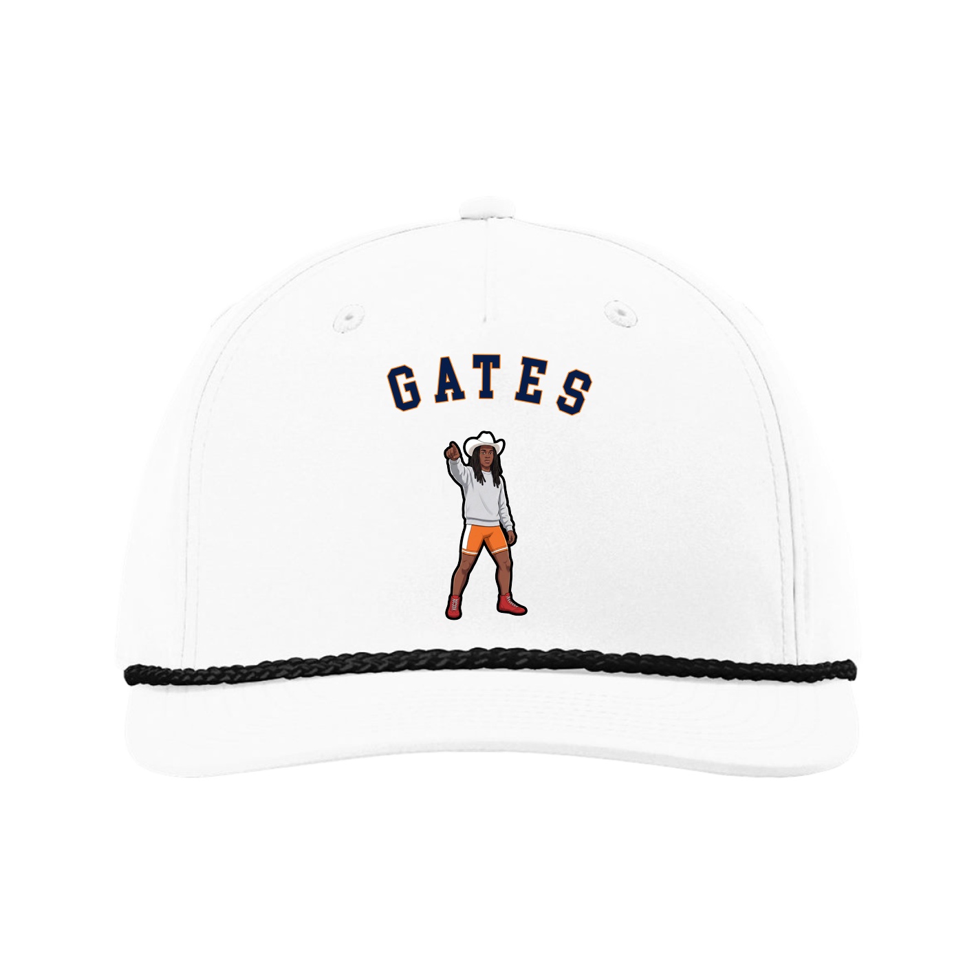 Five-Panel Classic Rope Cap — Shirsey Arch in White
