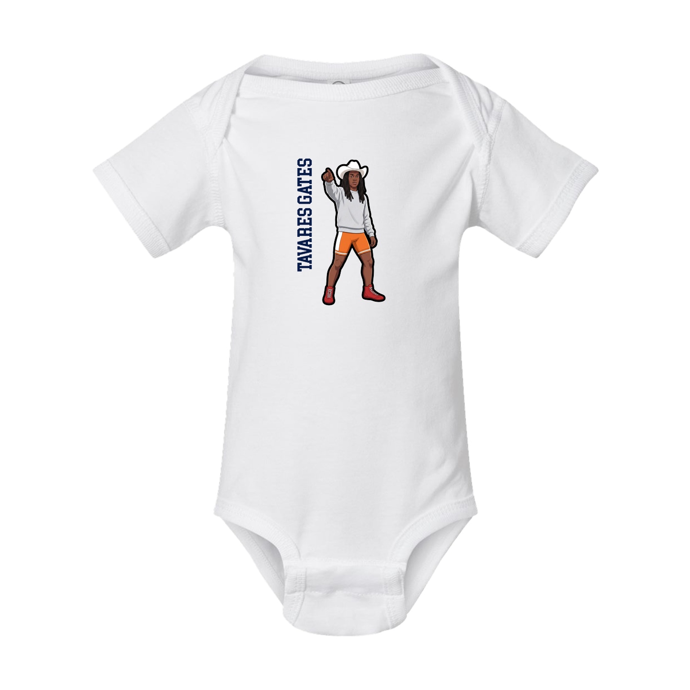 Baby Onesie — Name Vertical in White