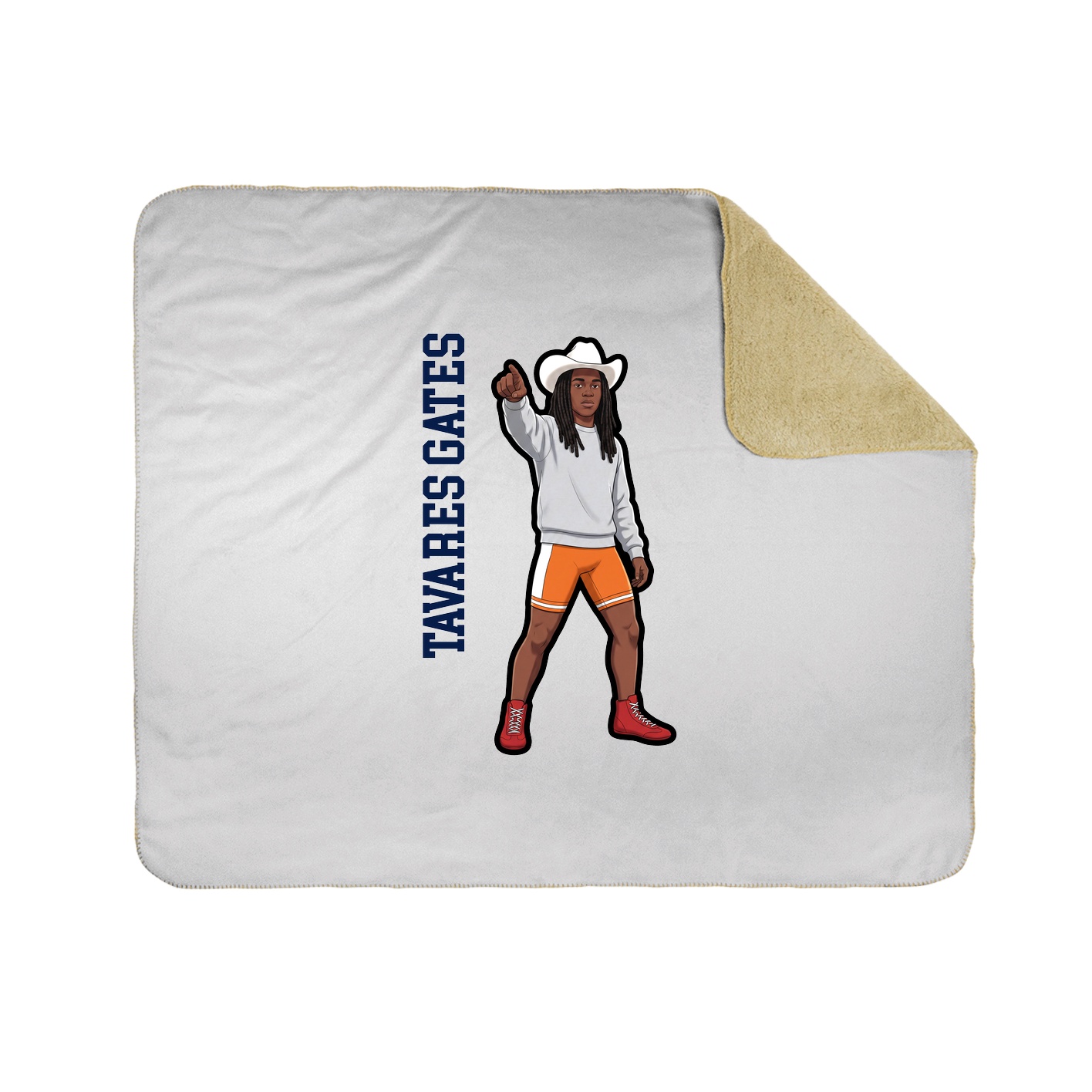 Throw Blanket — Name Vertical in White