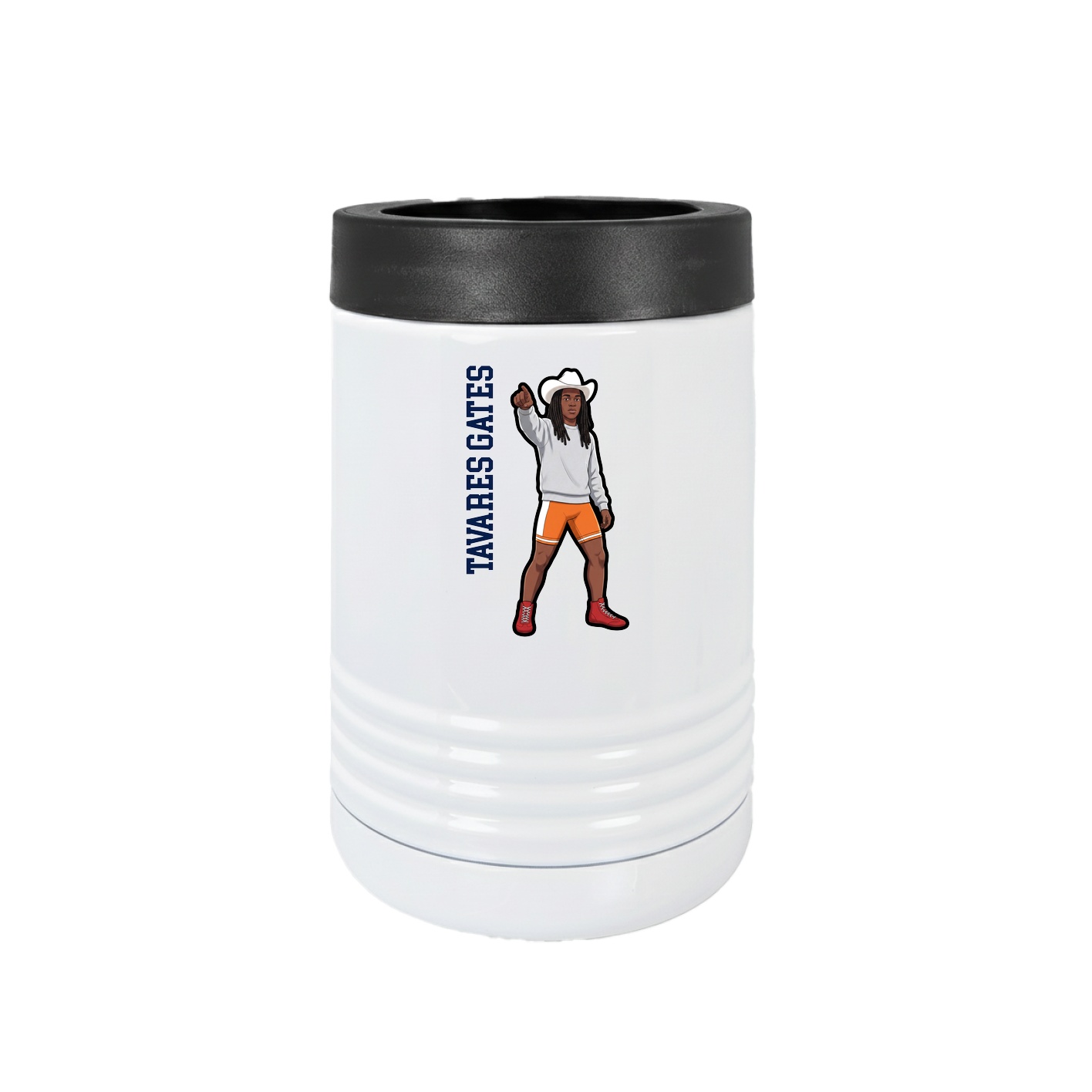 Beverage Holder — Name Vertical in White