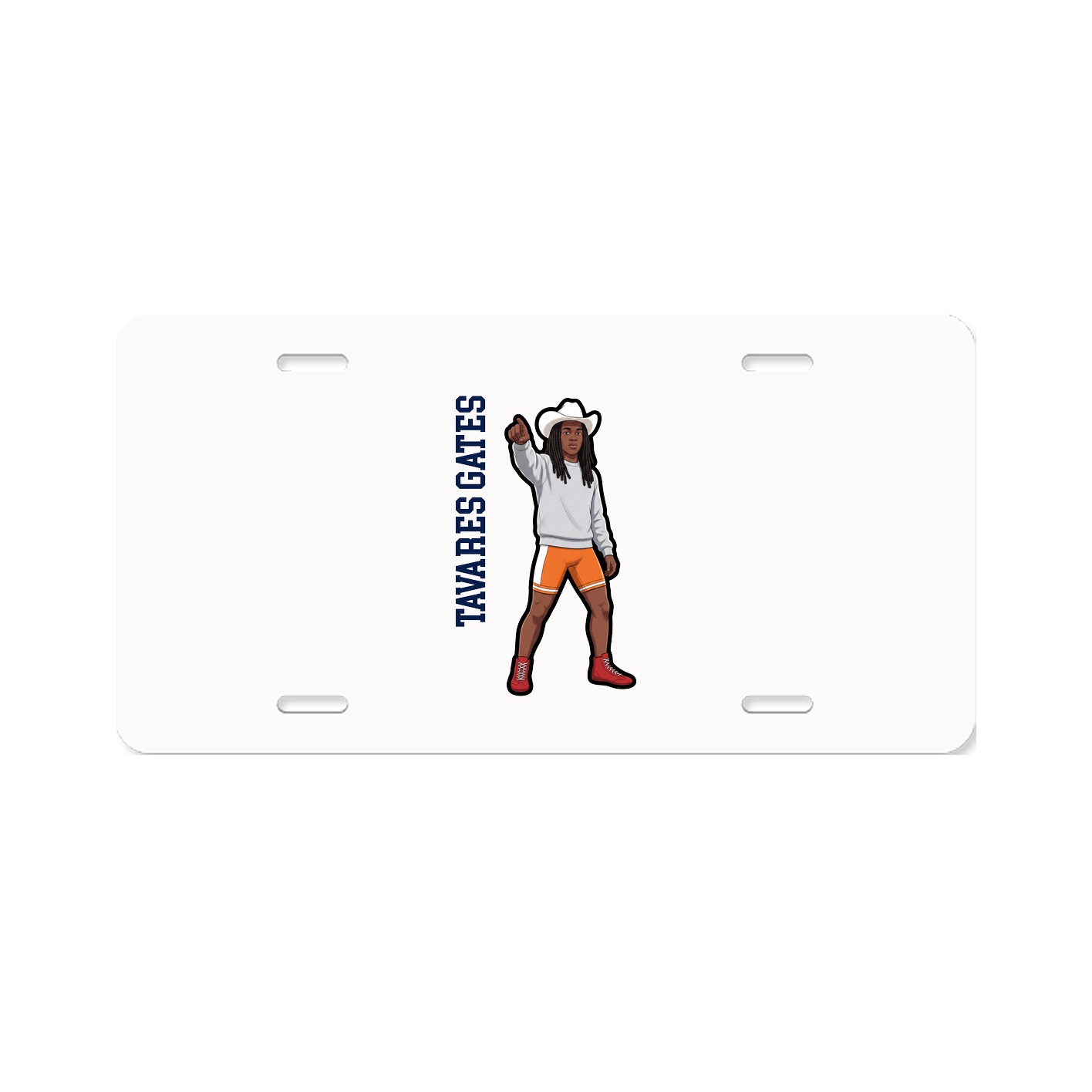 License Plate — Name Vertical in Classic