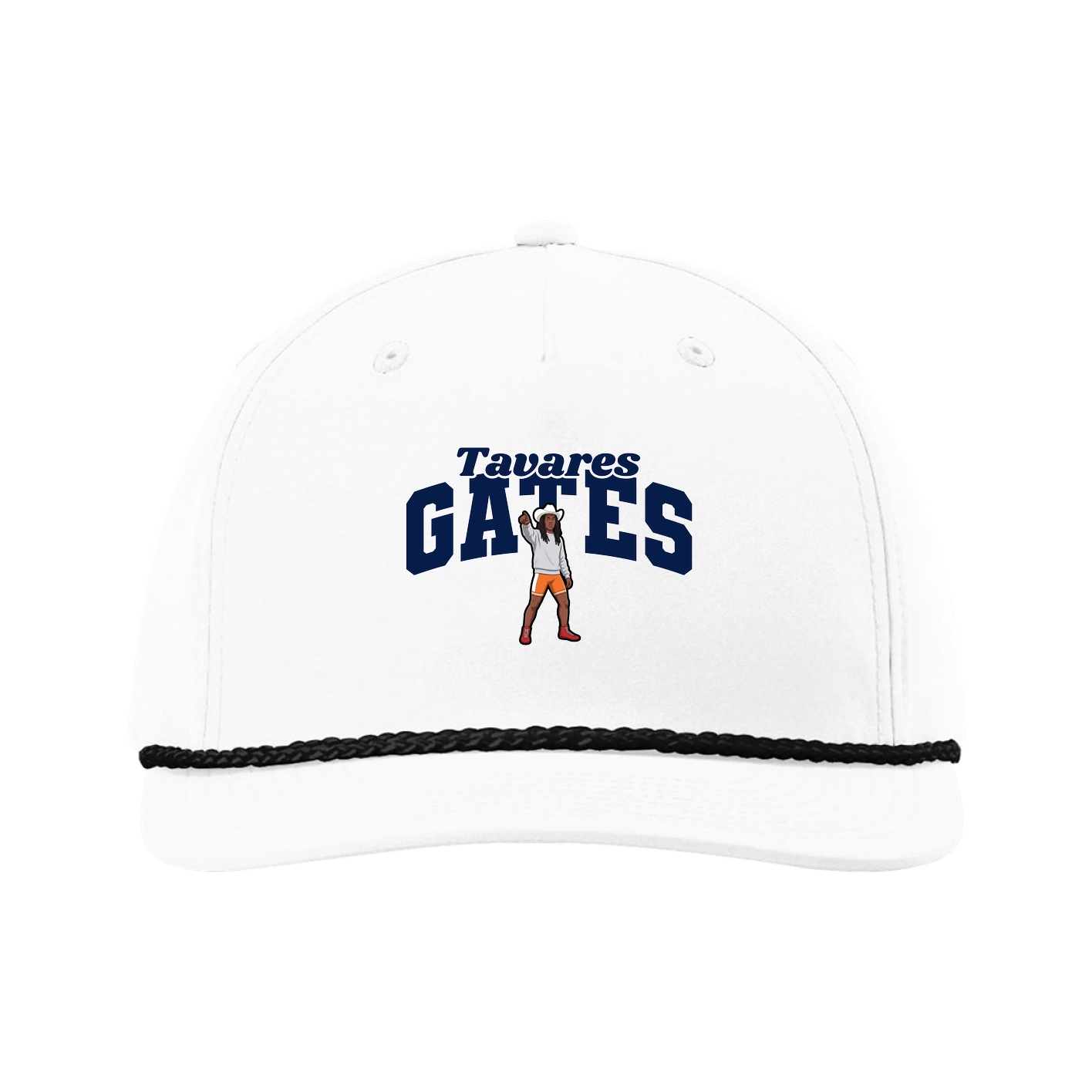 Five-Panel Classic Rope Cap — Signature Arch in White