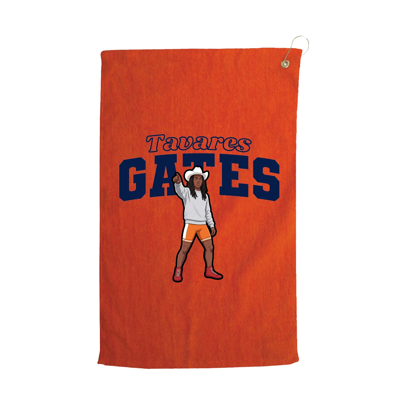 Golf Towel — Name Arch in Orange