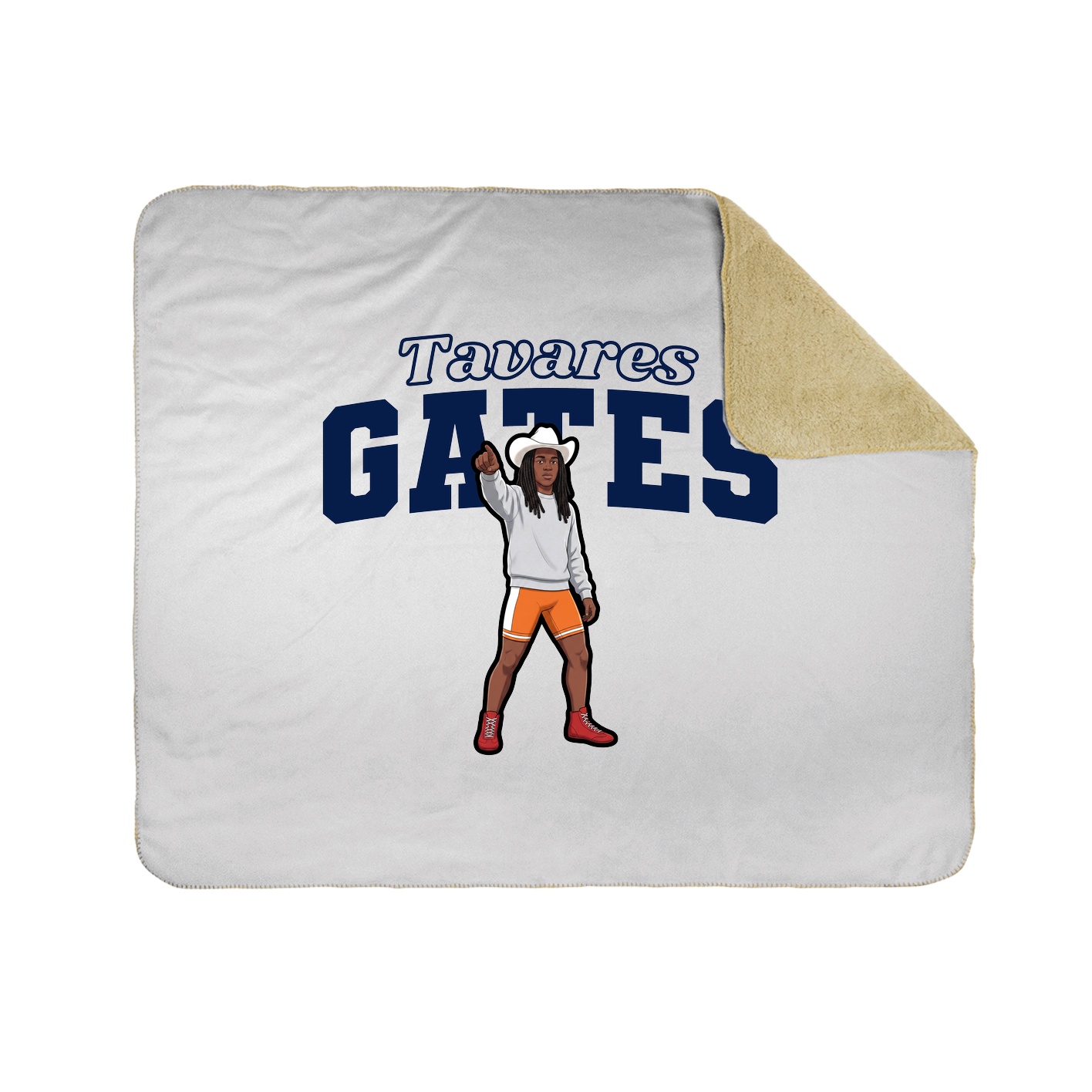 Throw Blanket — Name Arch in White