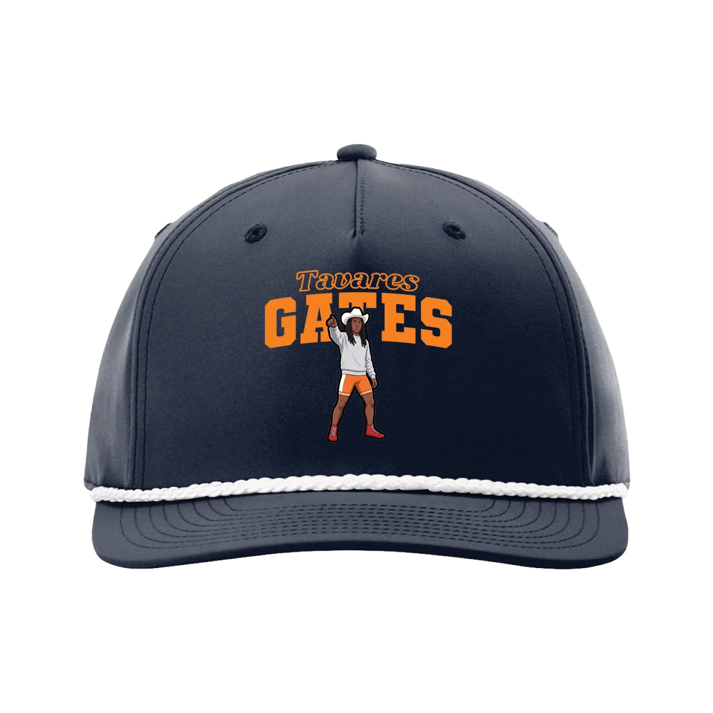 Five-Panel Classic Rope Cap — Name Arch in Navy