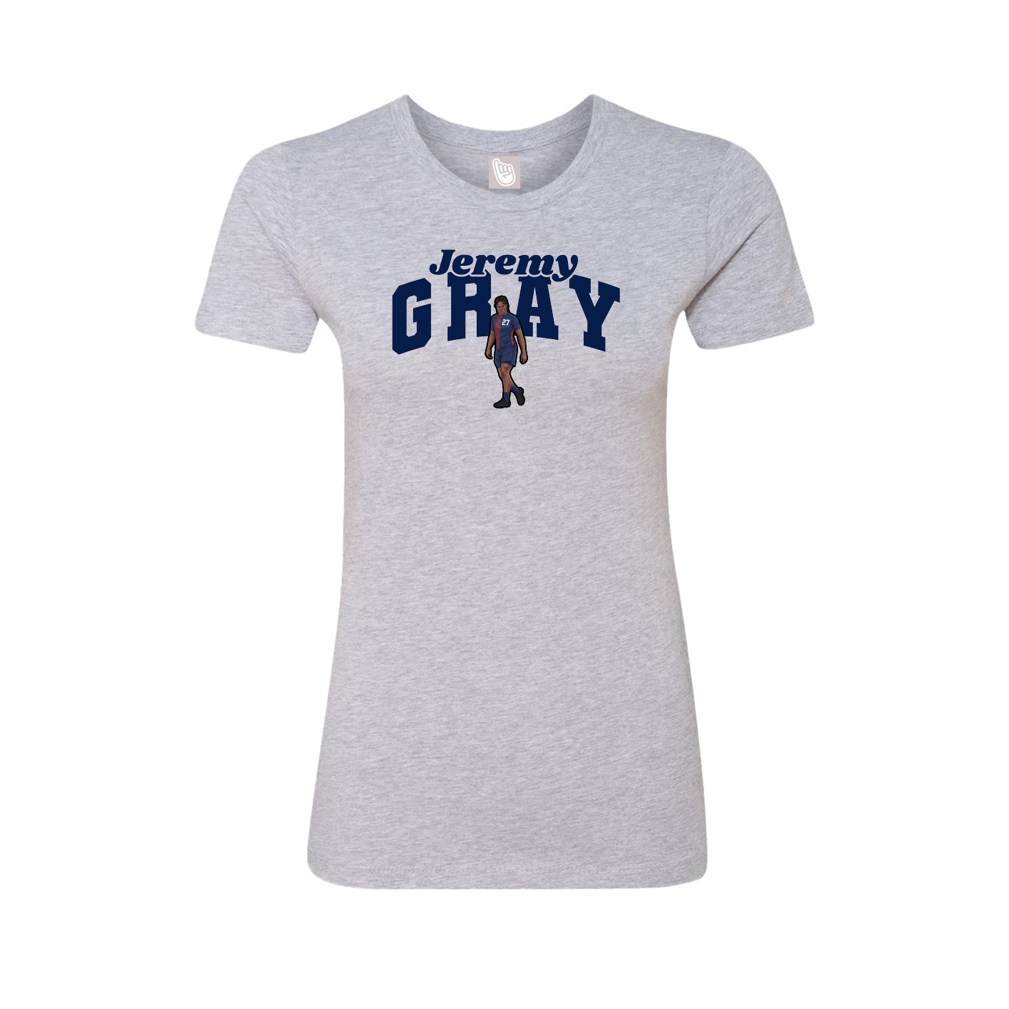 Fitted Women's Tee — Signature Arch in Grey