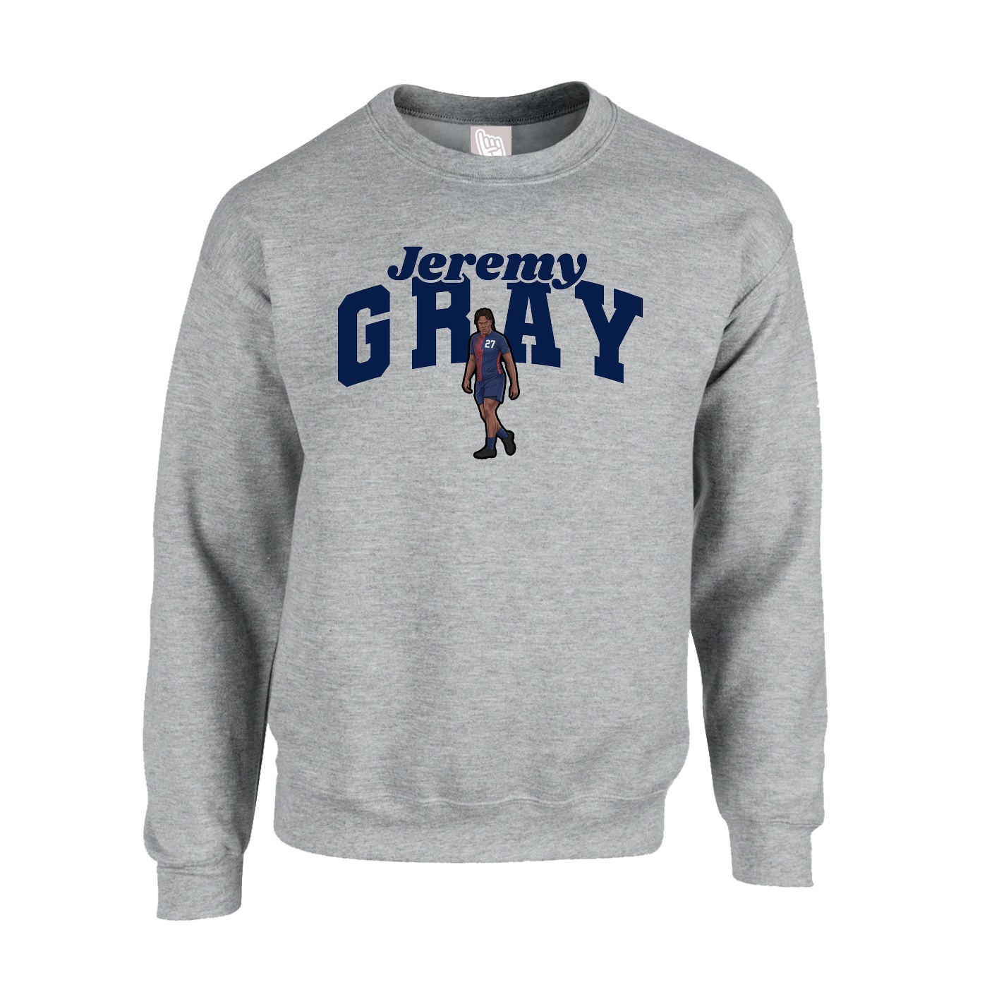 Fleece Crew — Signature Arch in Grey