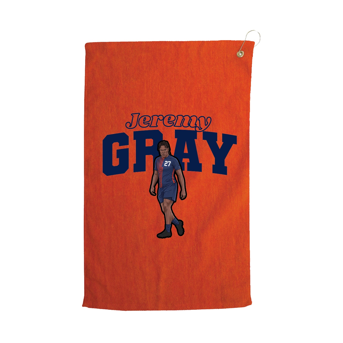 Golf Towel — Name Arch in Orange