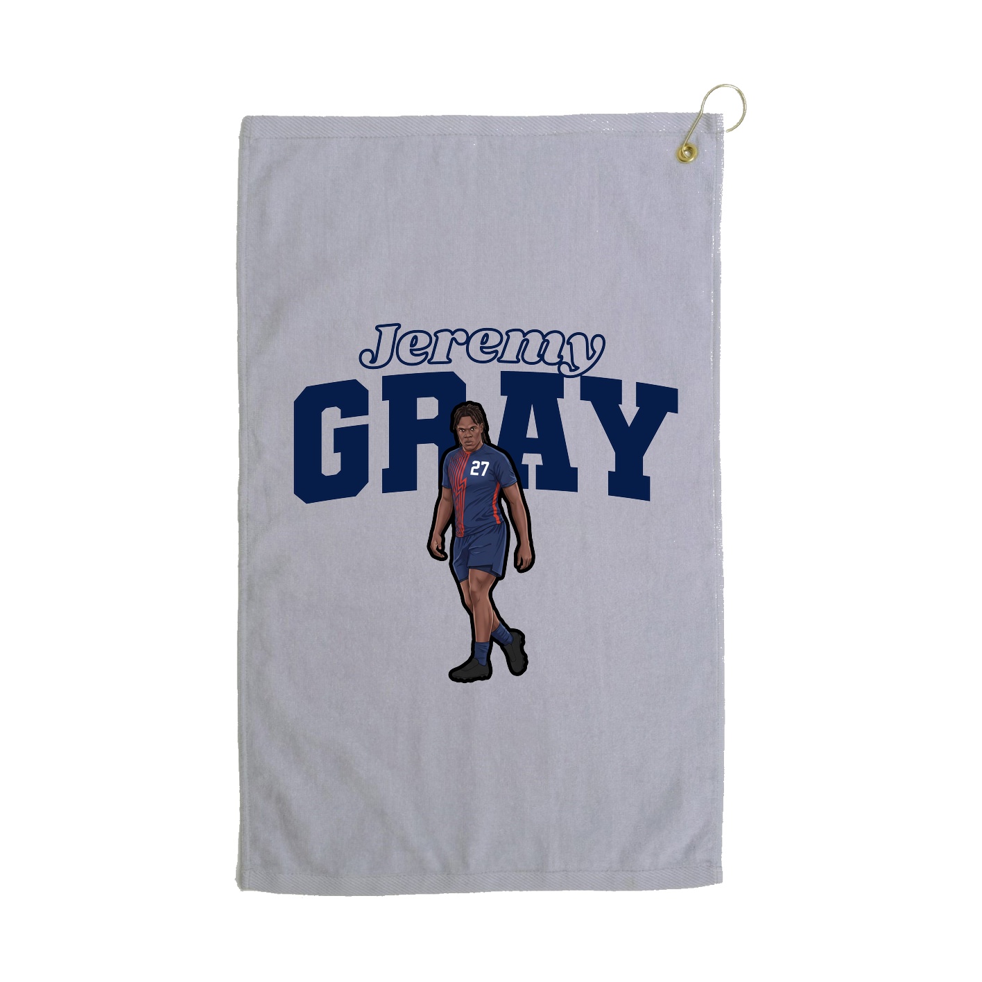 Golf Towel — Name Arch in Grey