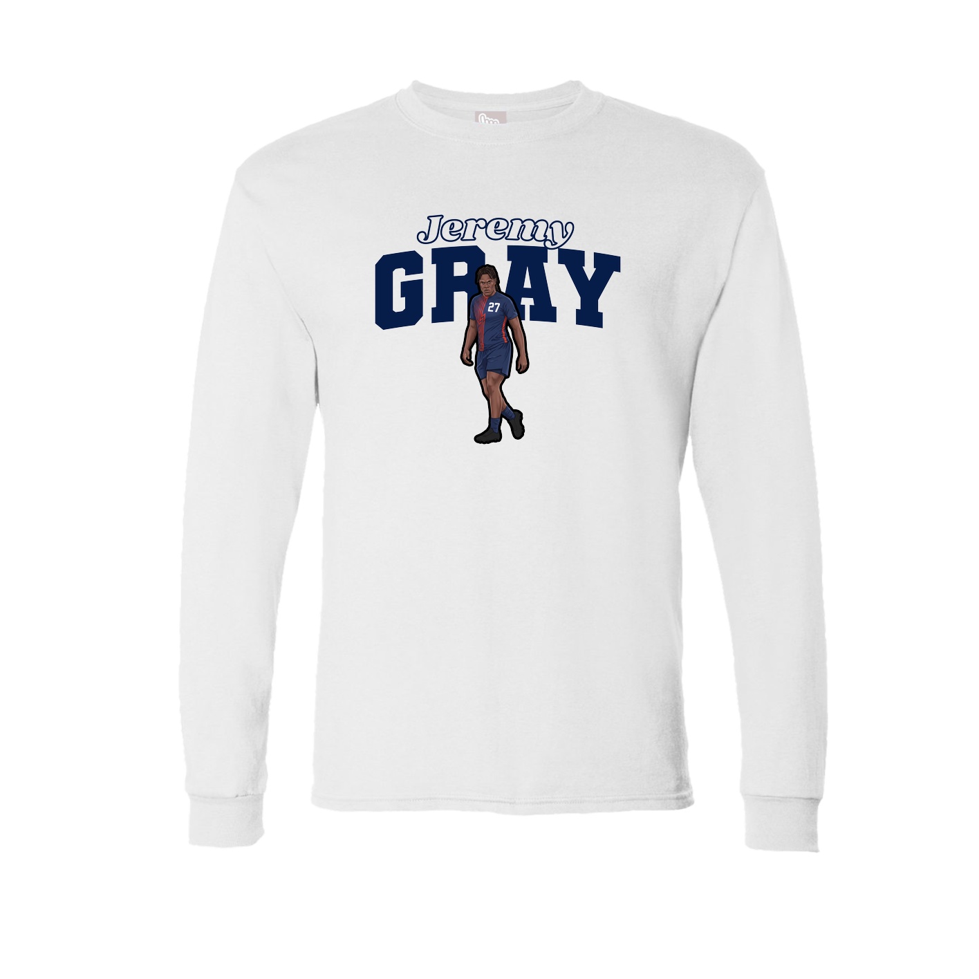 Long Sleeve Tee — Name Arch in White