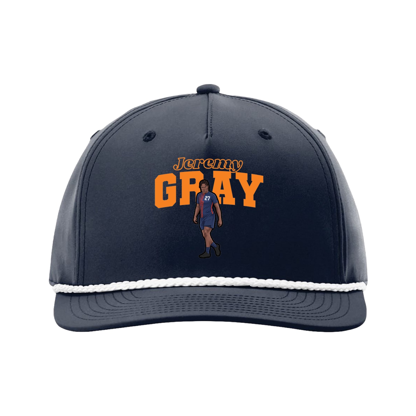 Five-Panel Classic Rope Cap — Name Arch in Navy