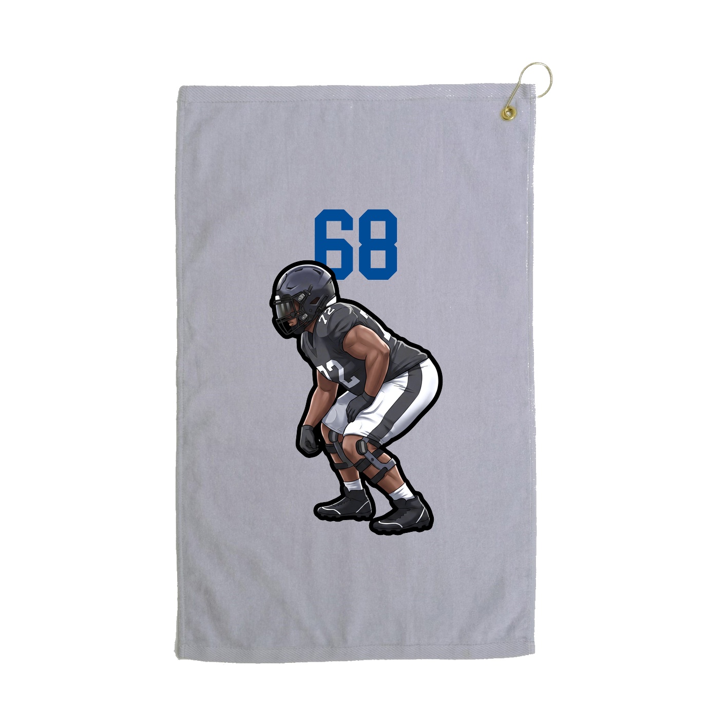 Golf Towel — Number Top in Grey