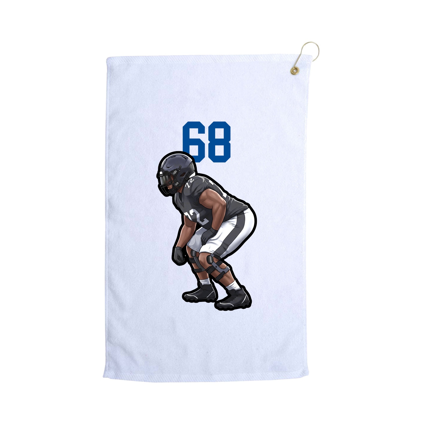 Golf Towel — Number Top in White