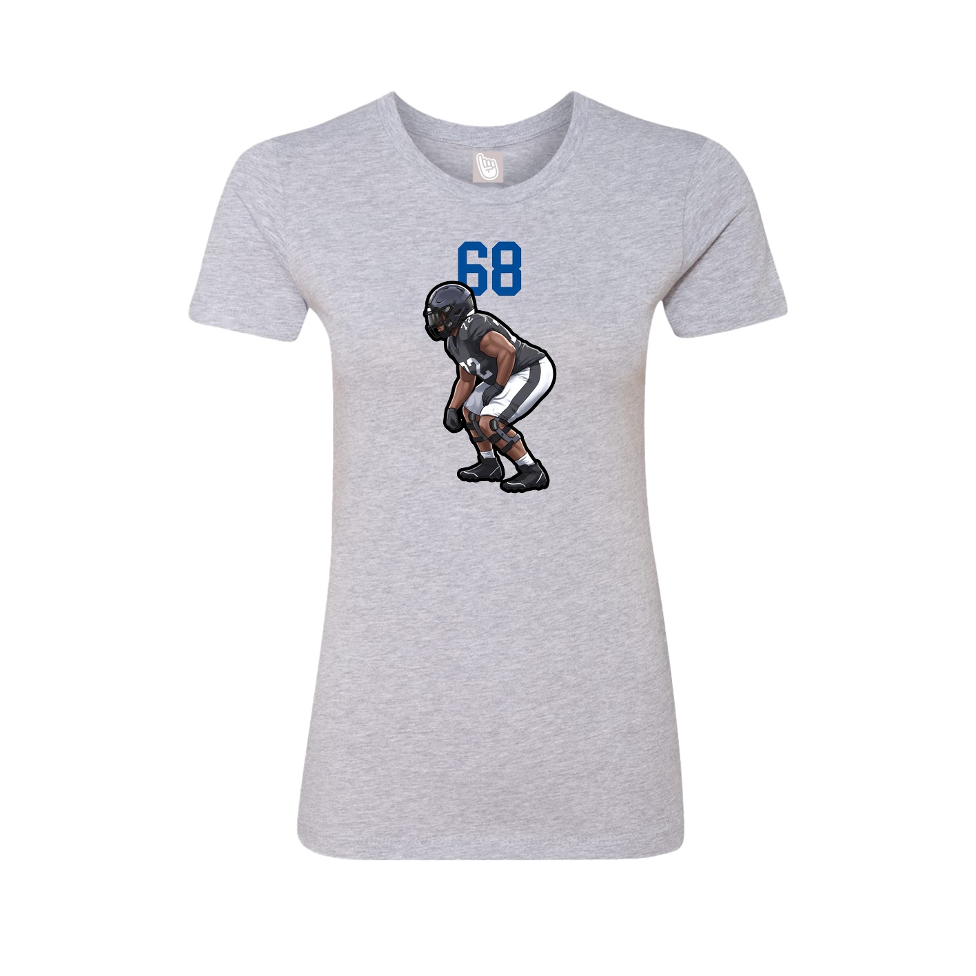 Fitted Women's Tee — Number Top in Grey