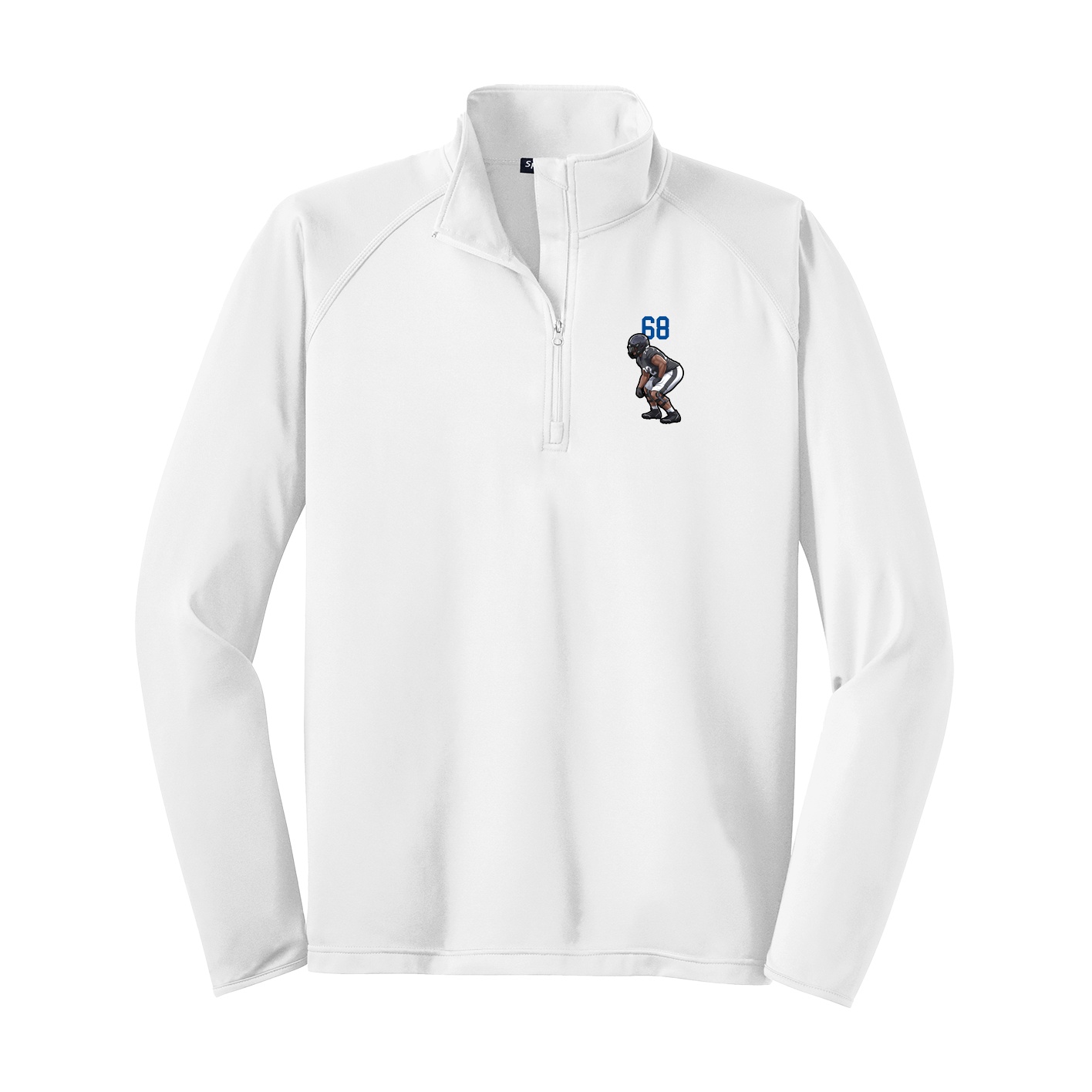 Q-Zip Pullover — Number Top in White