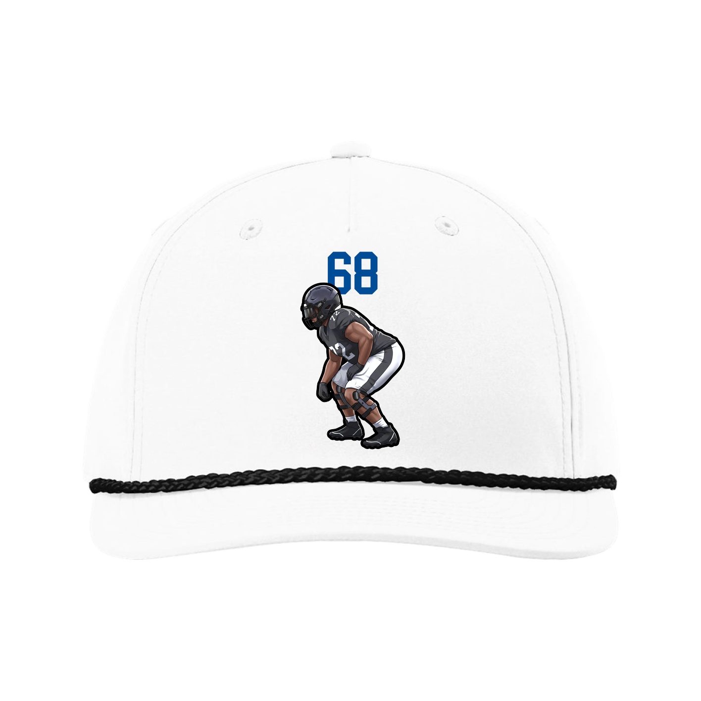 Five-Panel Classic Rope Cap — Number Top in White