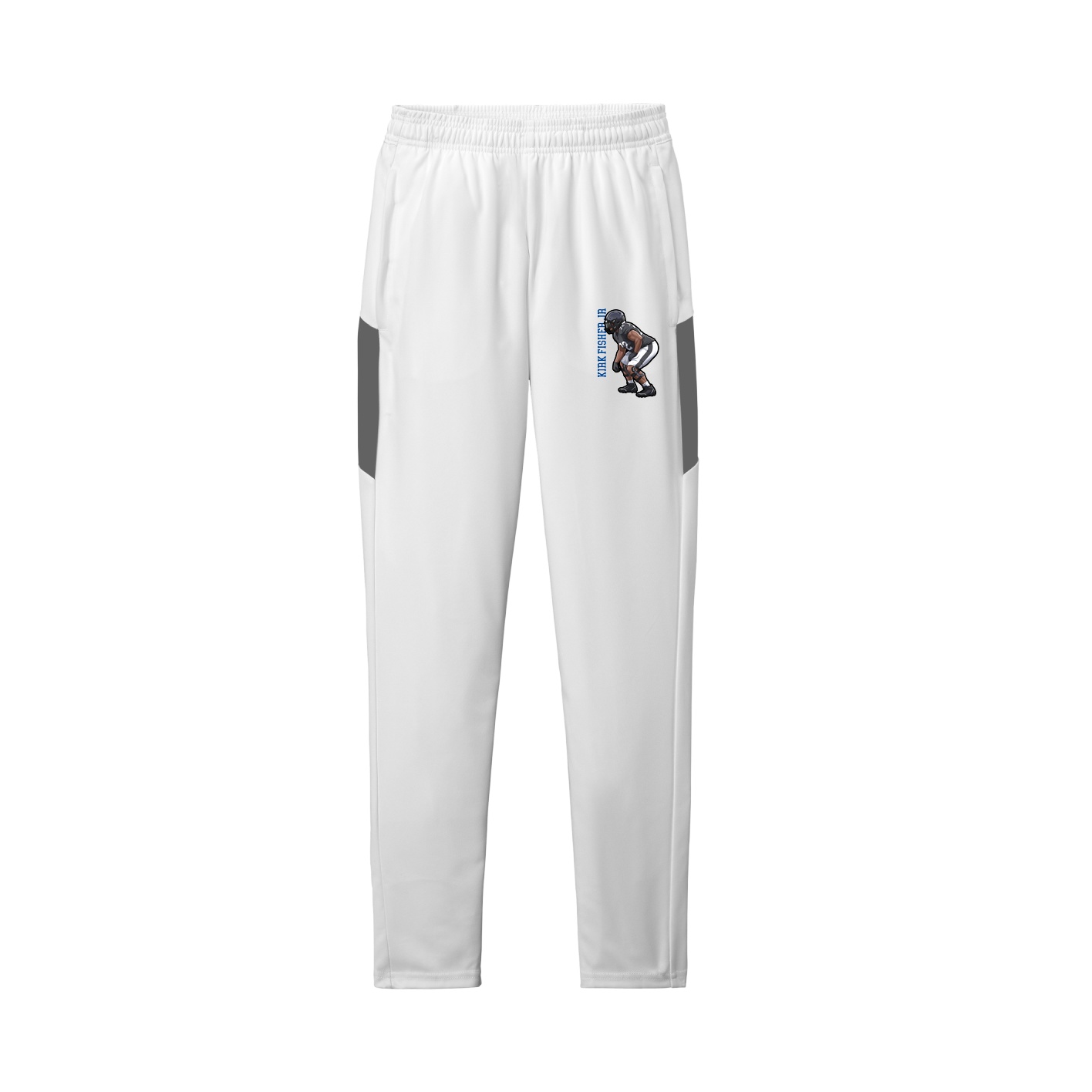 Team Travel Pant — Name Vertical in White/Grey