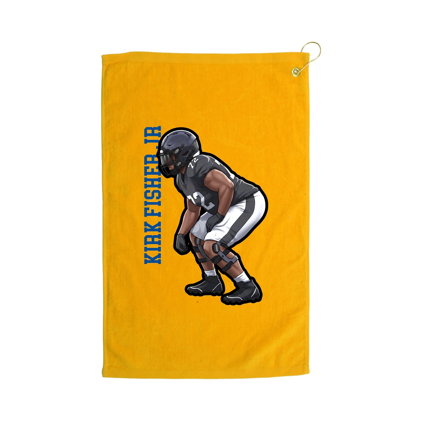 Golf Towel — Name Vertical in Gold