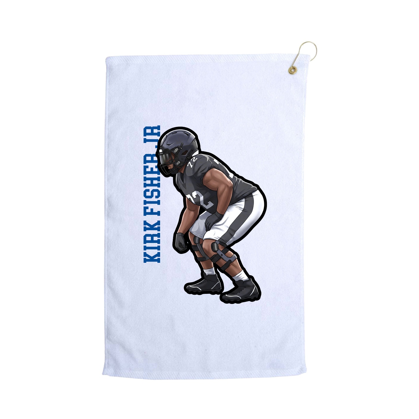 Golf Towel — Name Vertical in White
