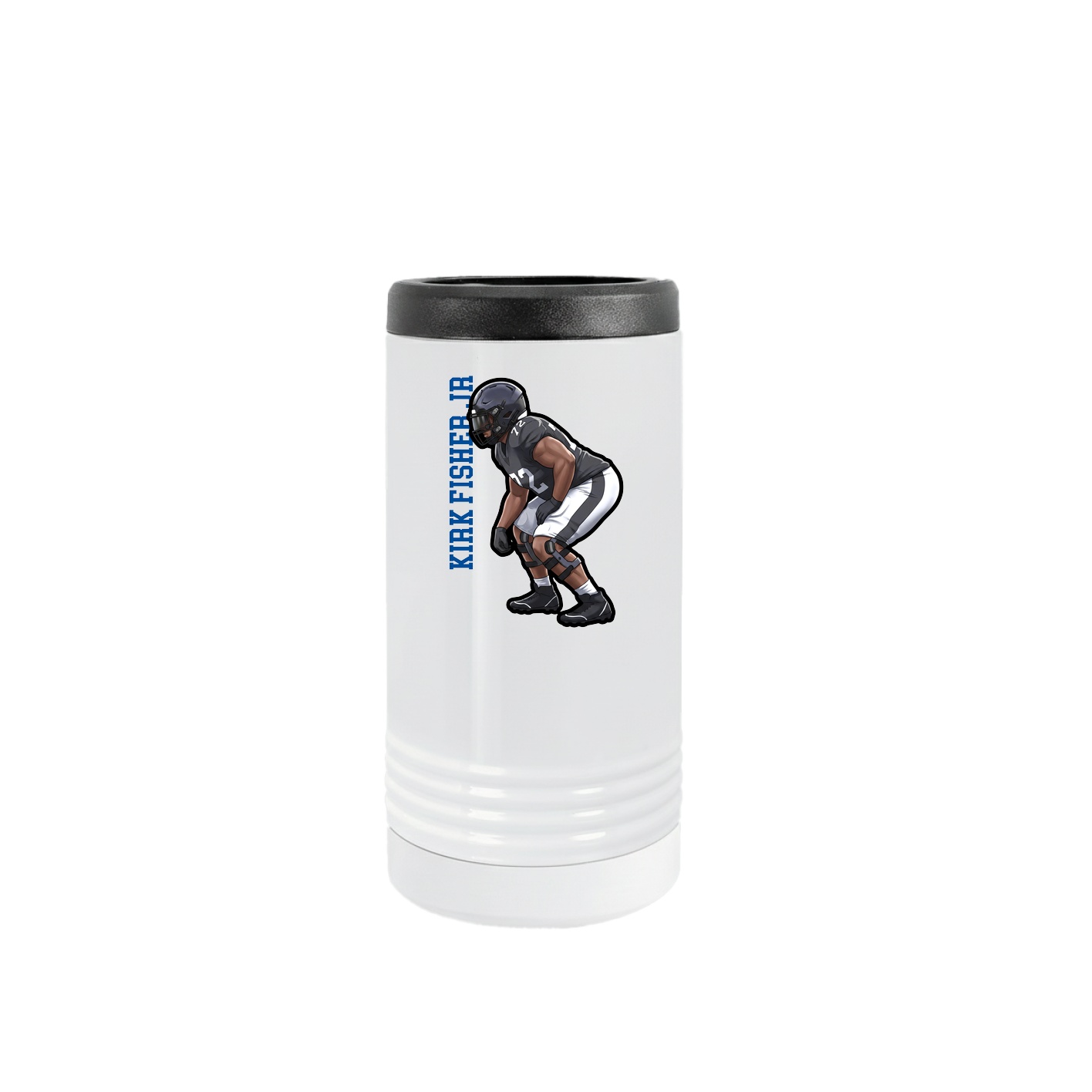 Slim Beverage Holder — Name Vertical in White