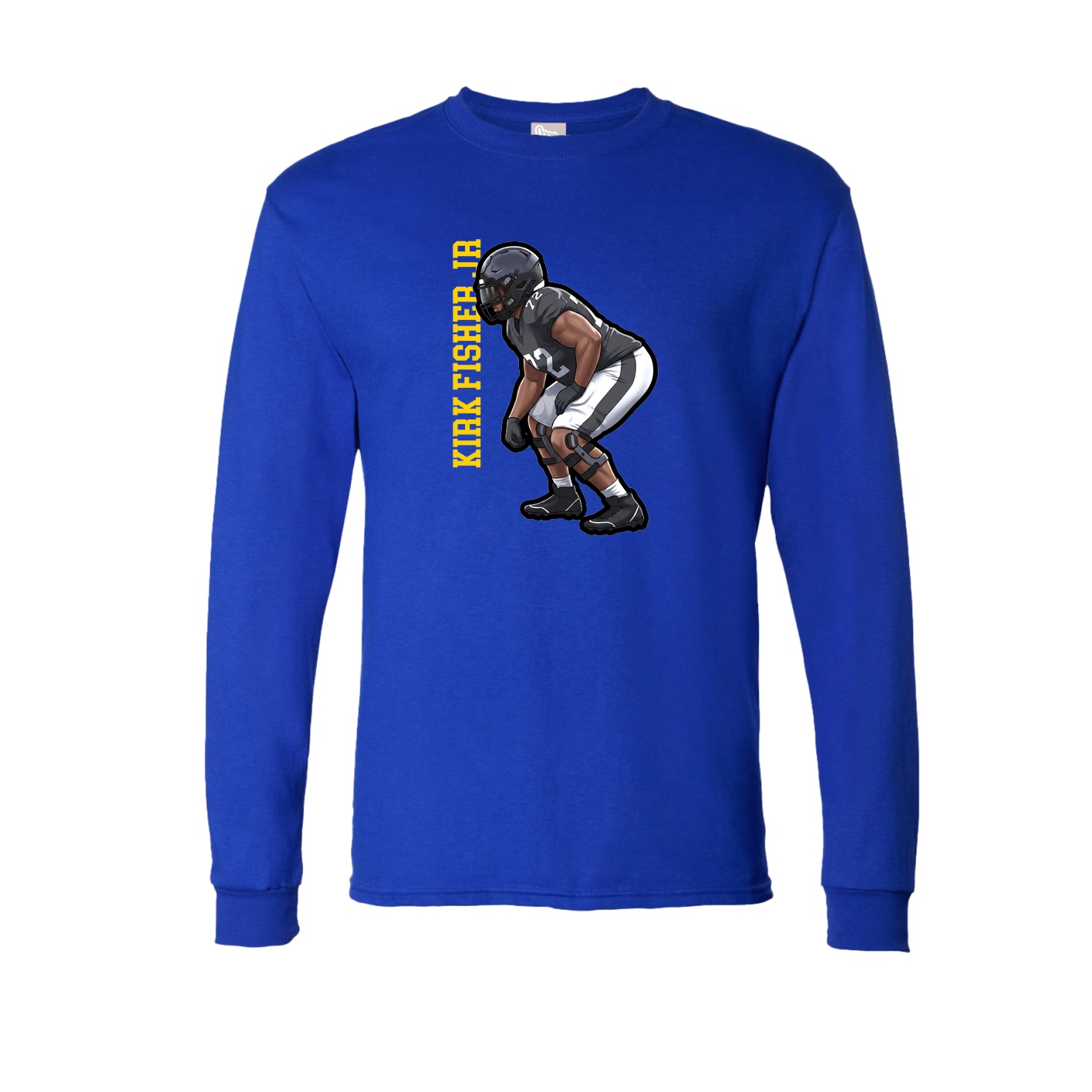 Long Sleeve Tee — Name Vertical in Royal