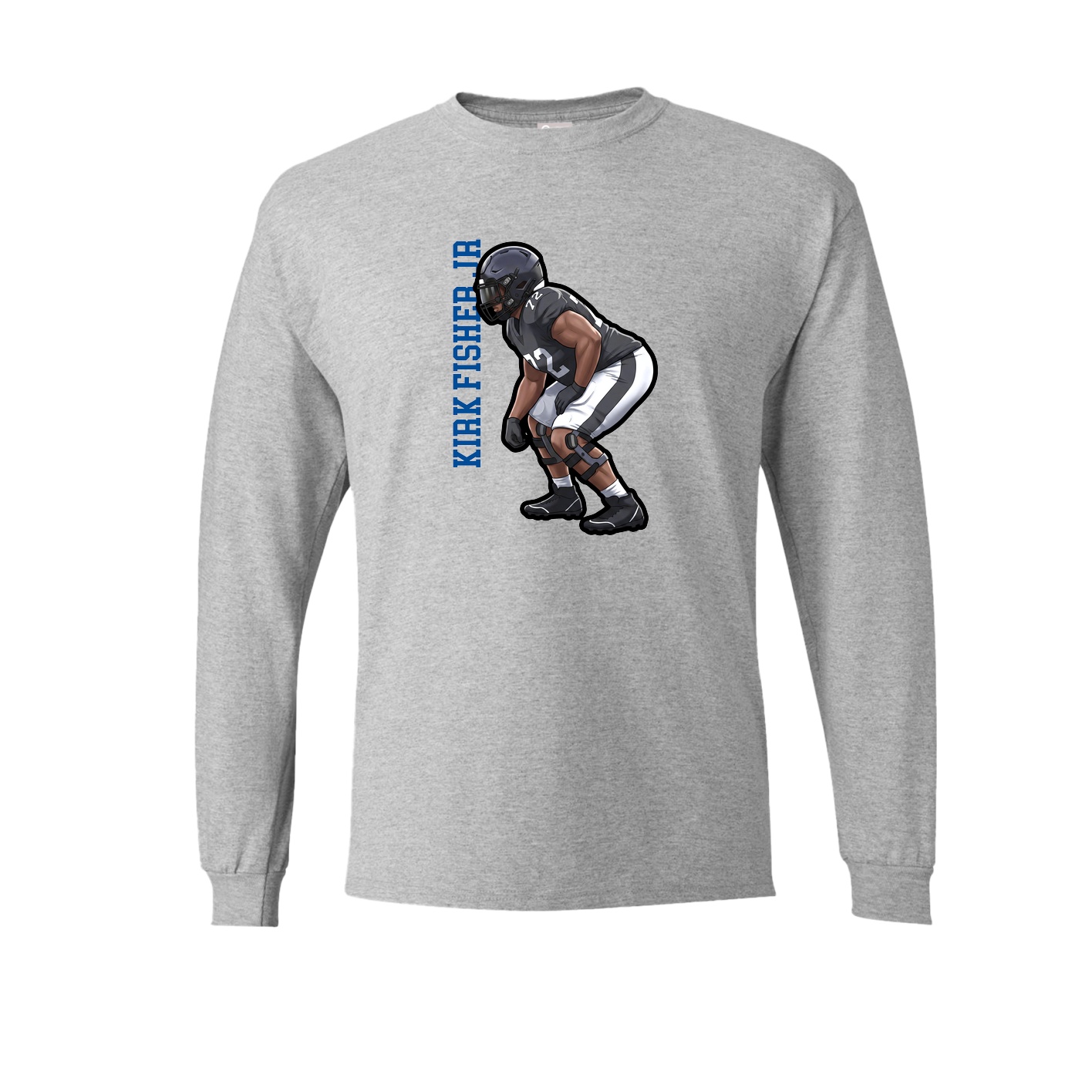 Long Sleeve Tee — Name Vertical in Grey