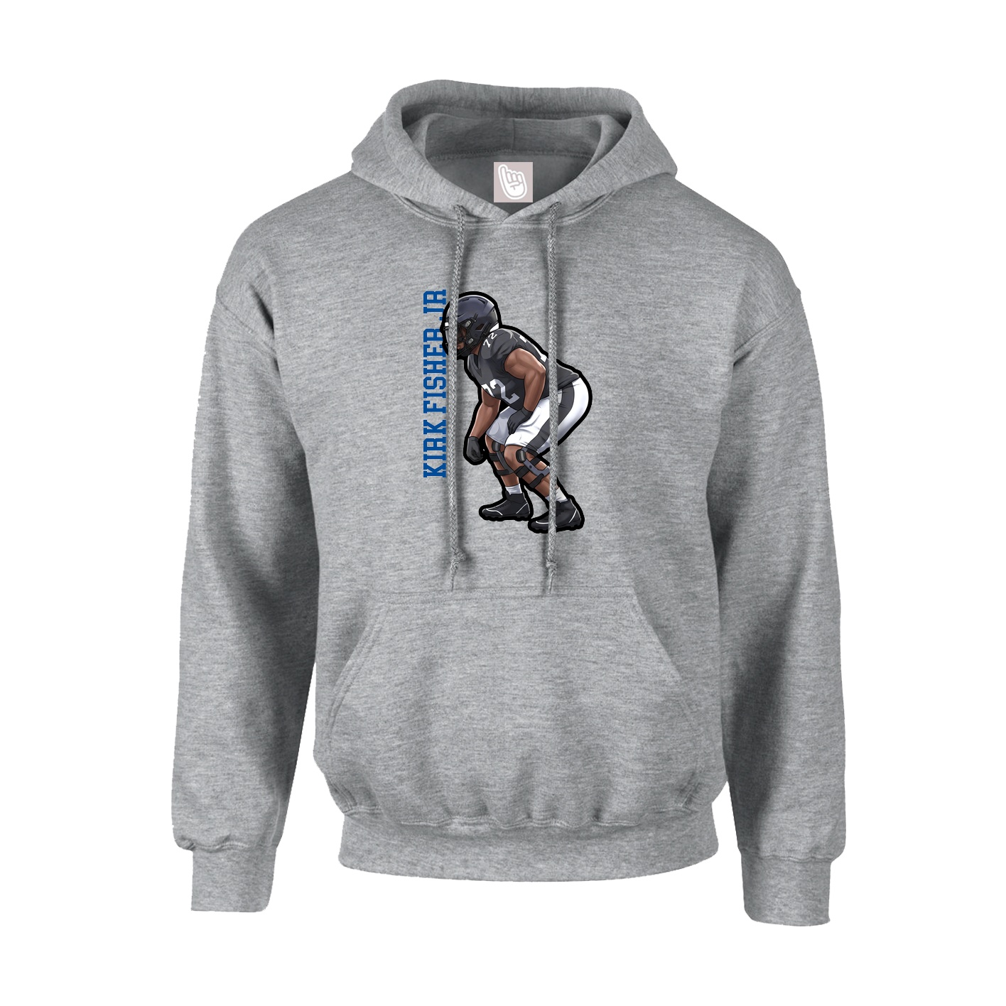 Youth Hoodie — Name Vertical in Grey