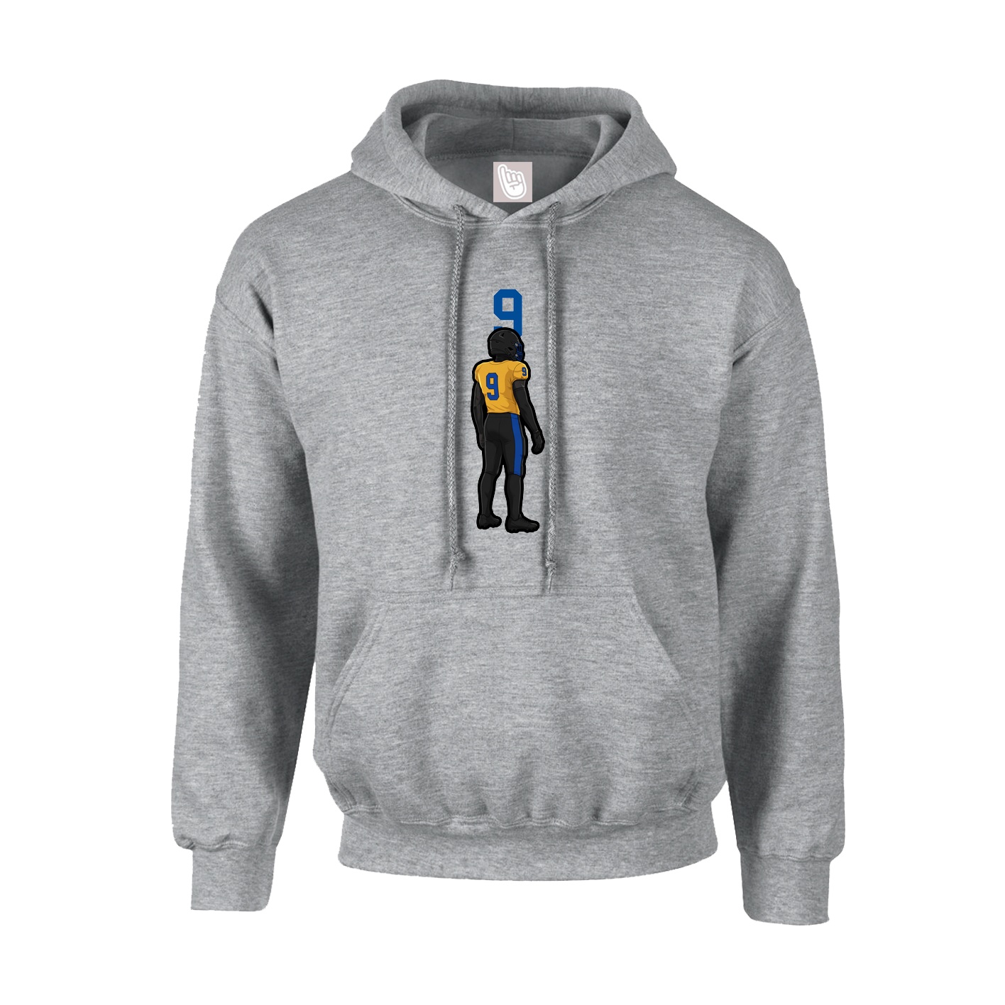 Youth Hoodie — Number Top in Grey
