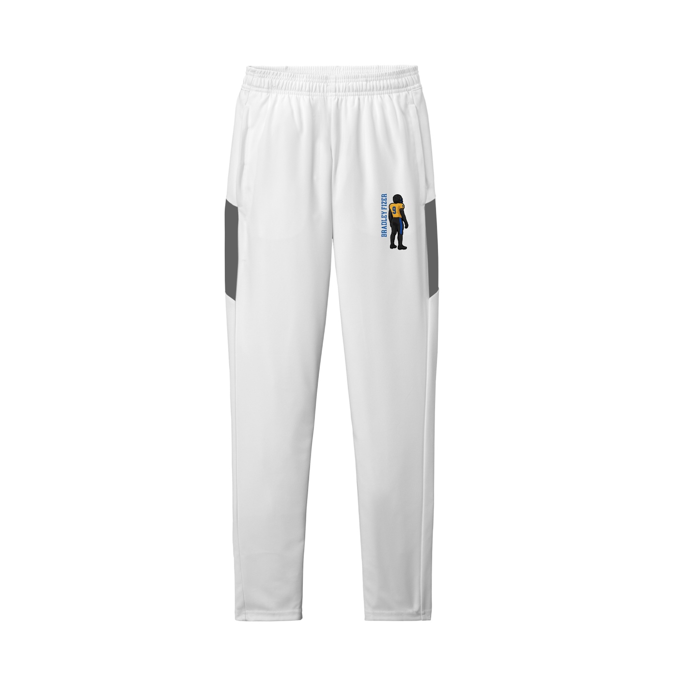 Team Travel Pant — Name Vertical in White/Grey