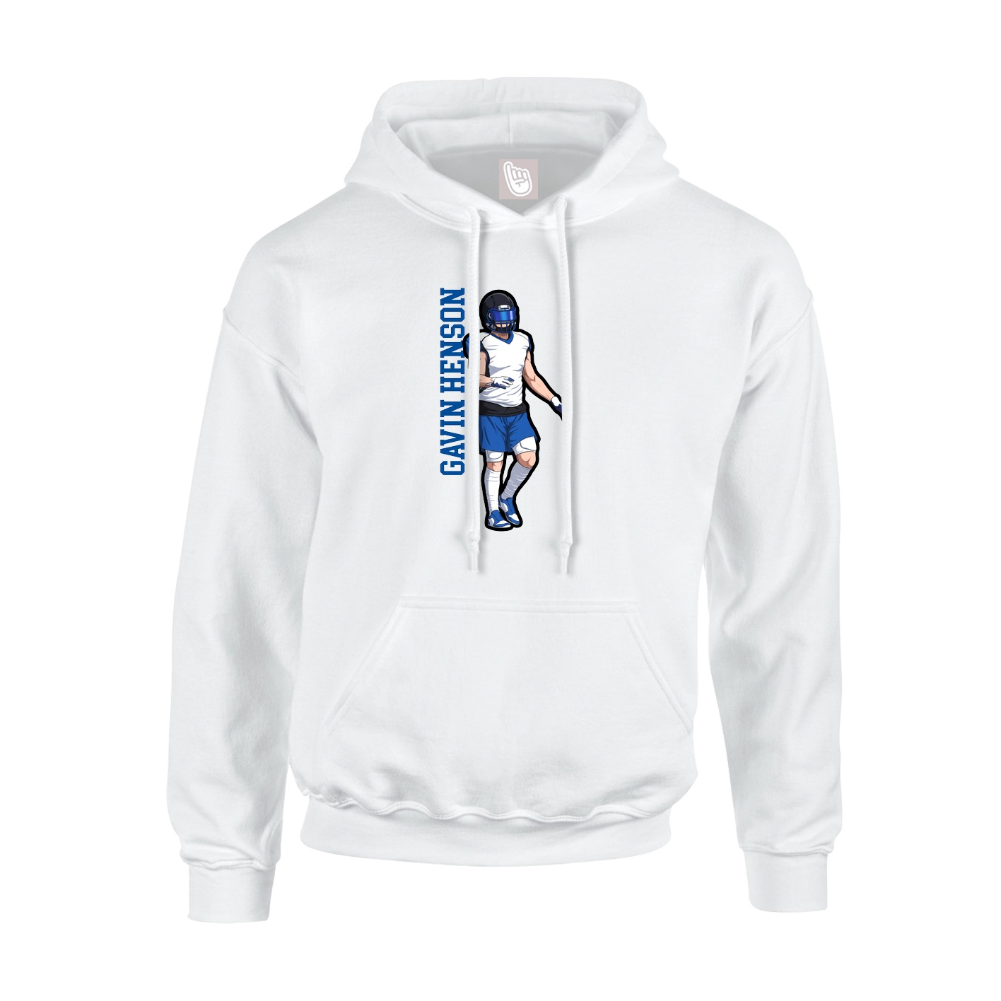 Hoodie — Name Vertical in White