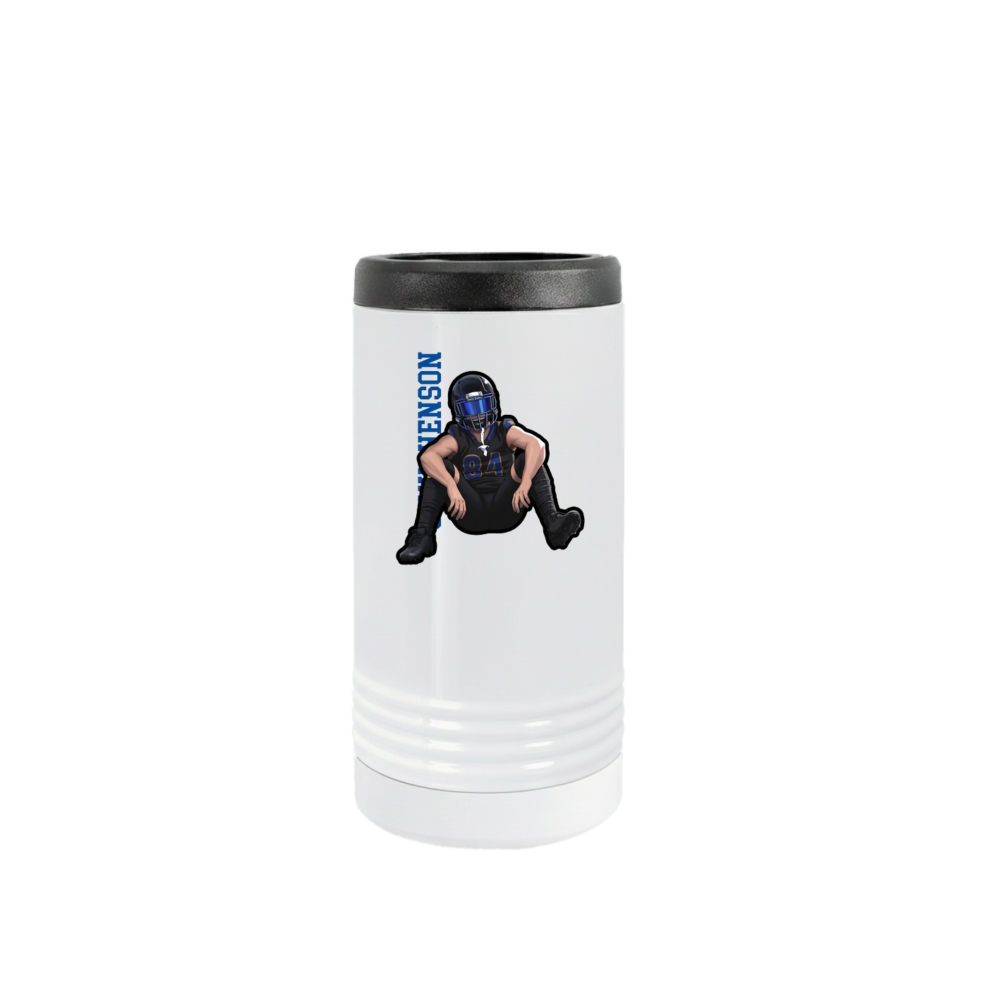 Slim Beverage Holder — Name Vertical in White
