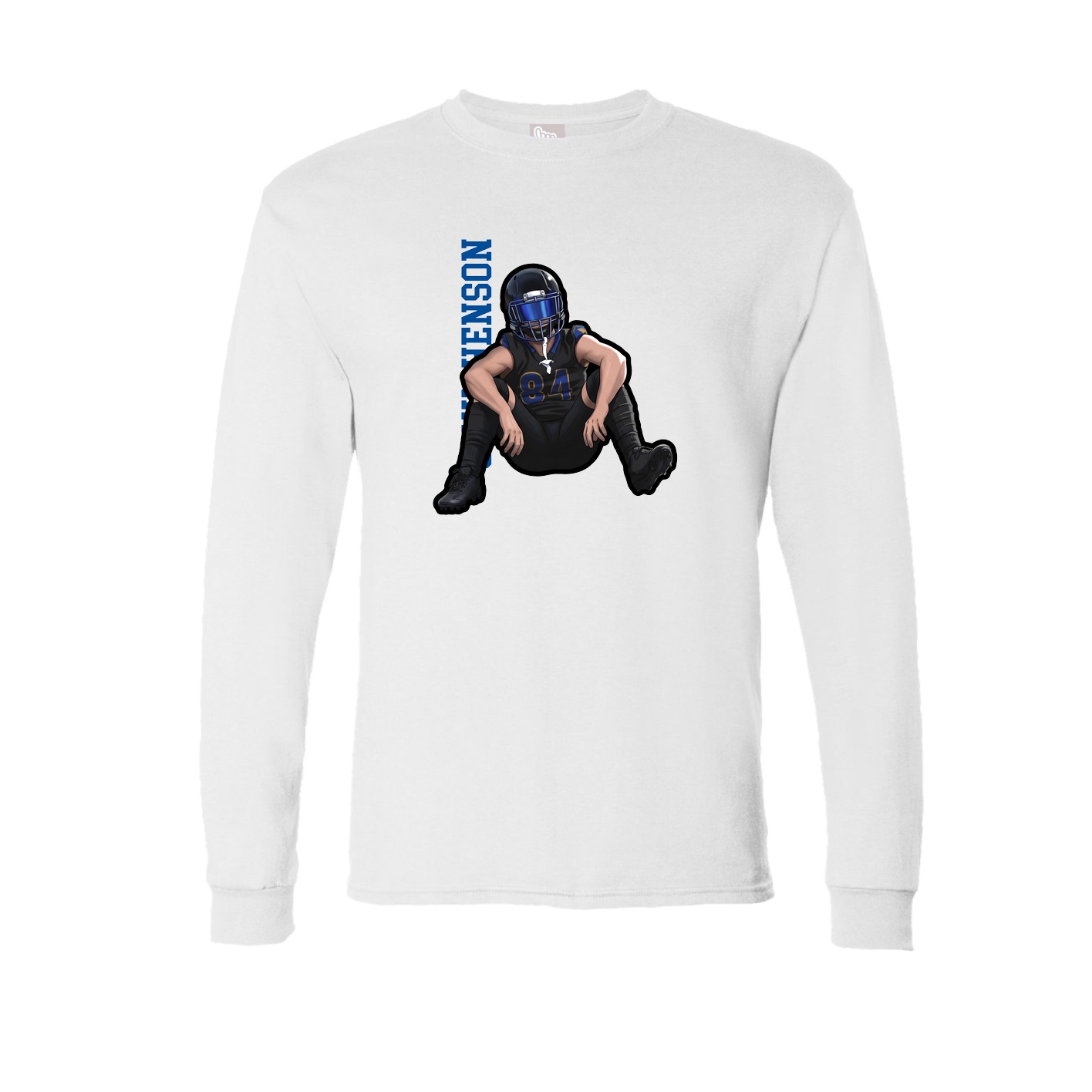 Long Sleeve Tee — Name Vertical in White