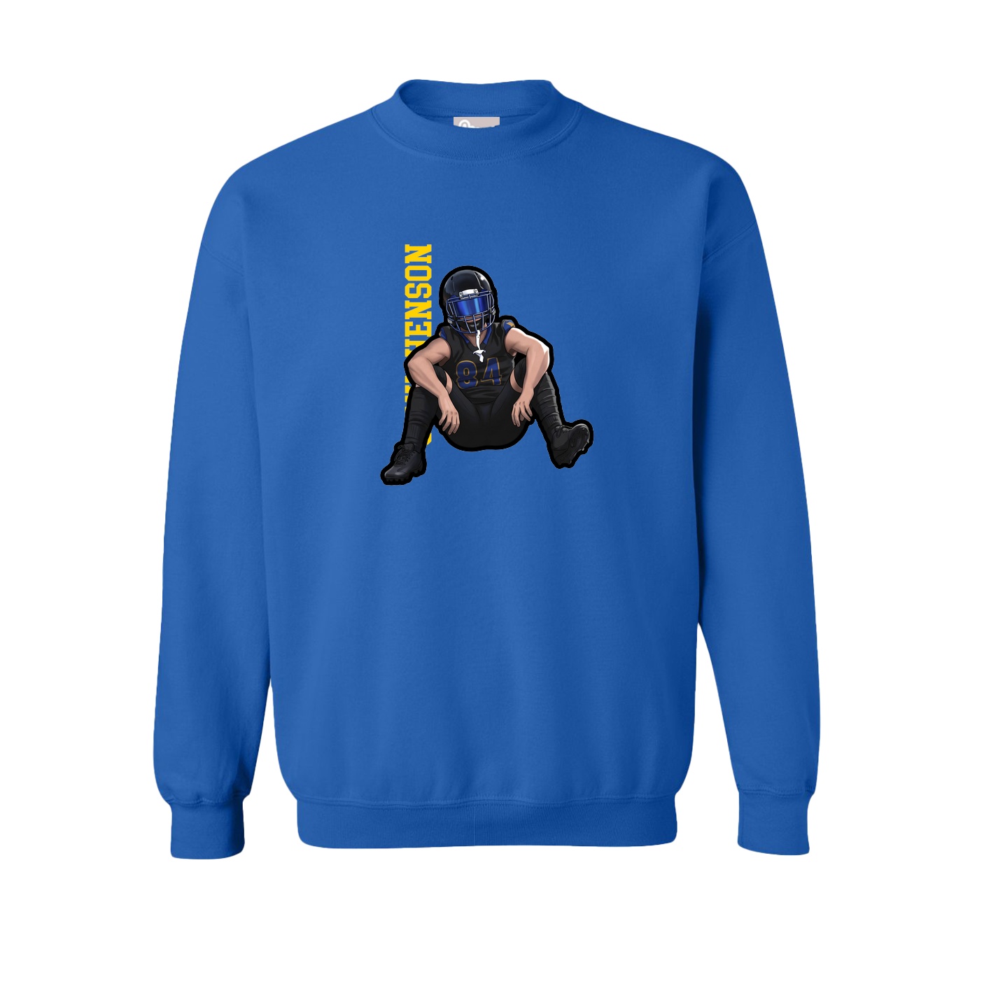 Fleece Crew — Name Vertical in Royal
