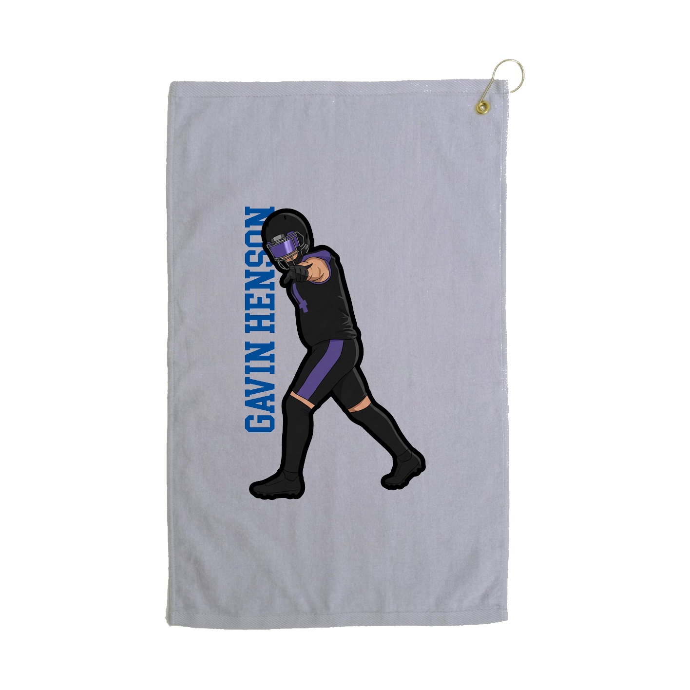 Golf Towel — Name Vertical in Grey
