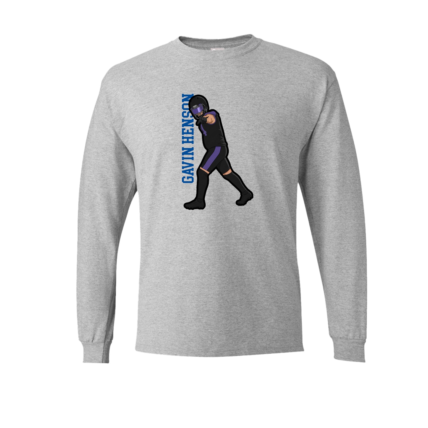 Long Sleeve Tee — Name Vertical in Grey