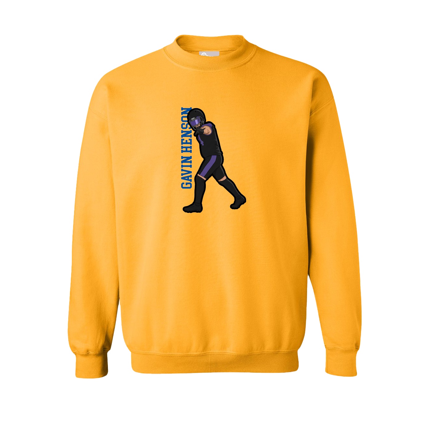 Fleece Crew — Name Vertical in Gold