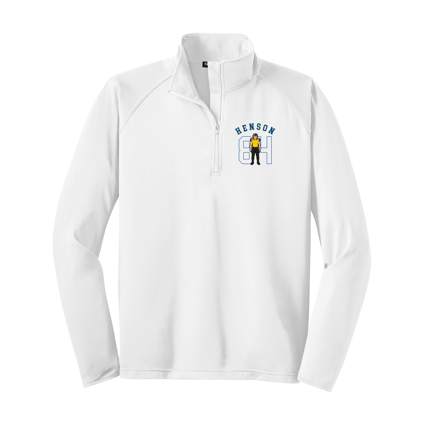 Q-Zip Pullover — Shirsey Arch in White