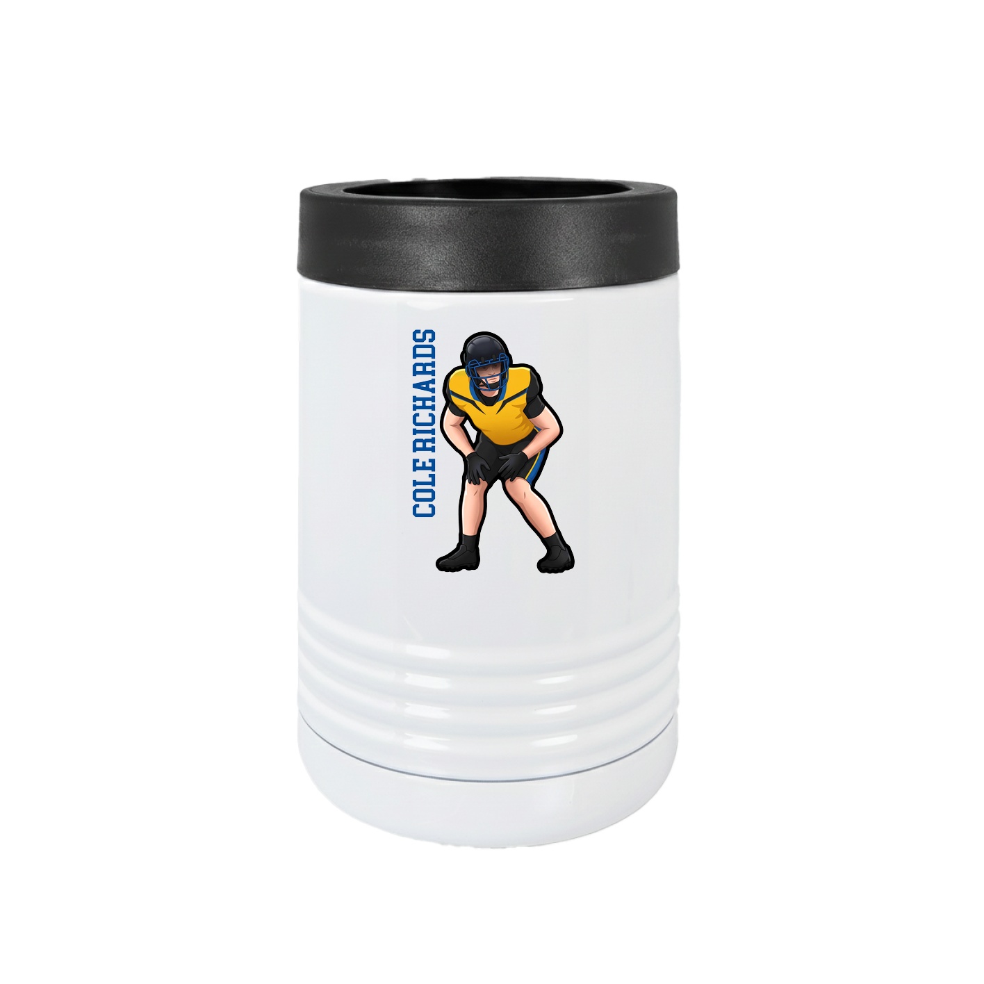 Beverage Holder — Name Vertical in White