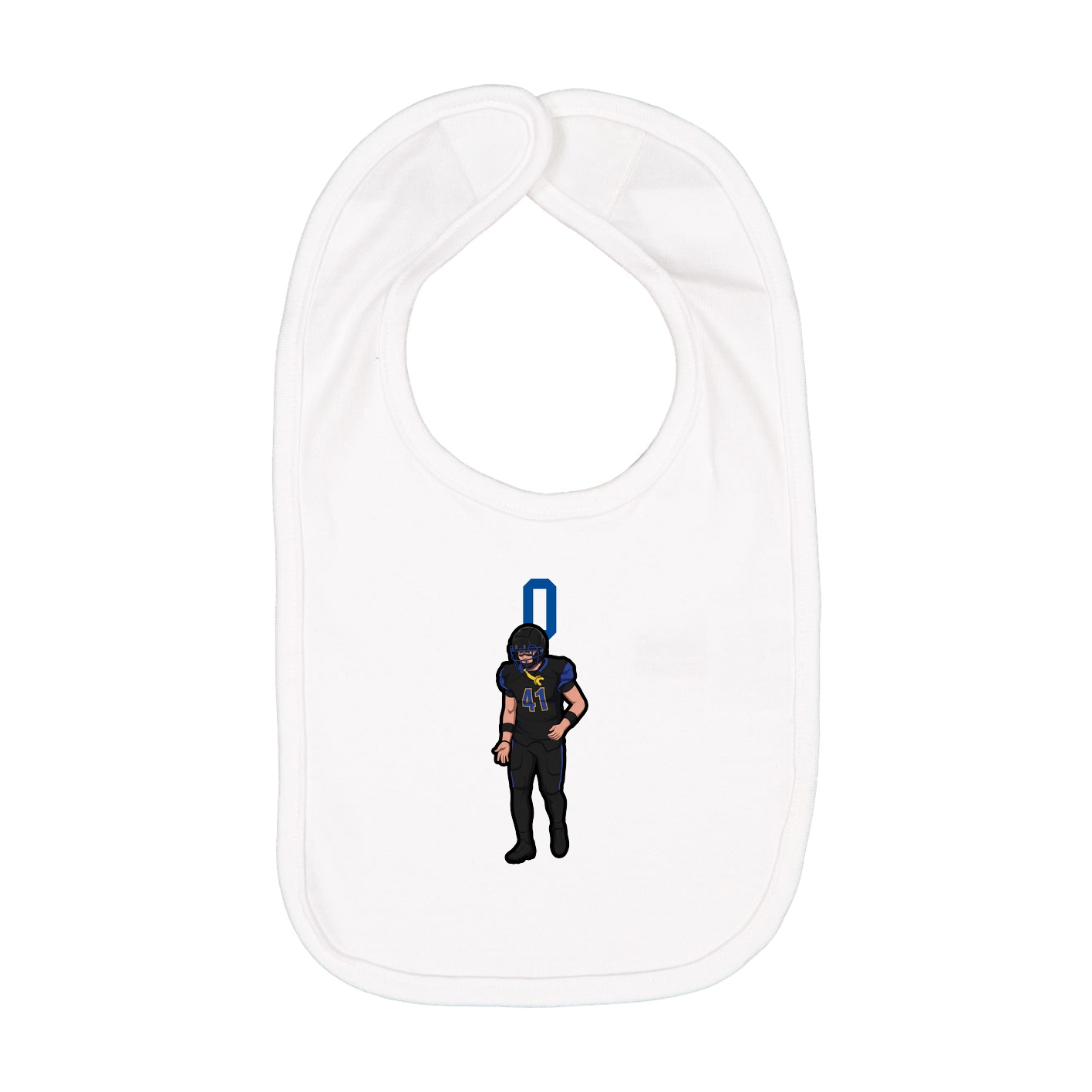 Infant Bib — Number Top in White