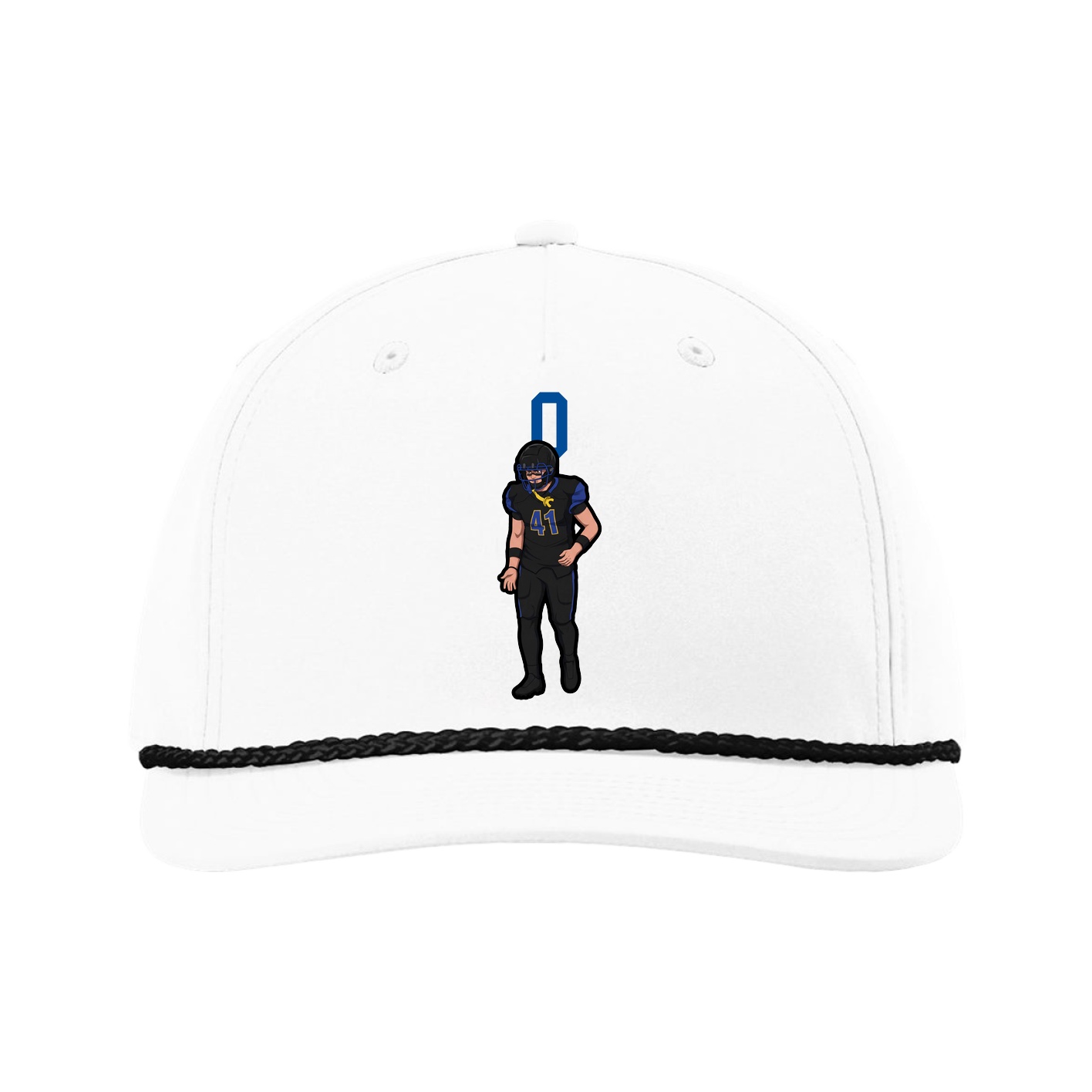 Five-Panel Classic Rope Cap — Number Top in White