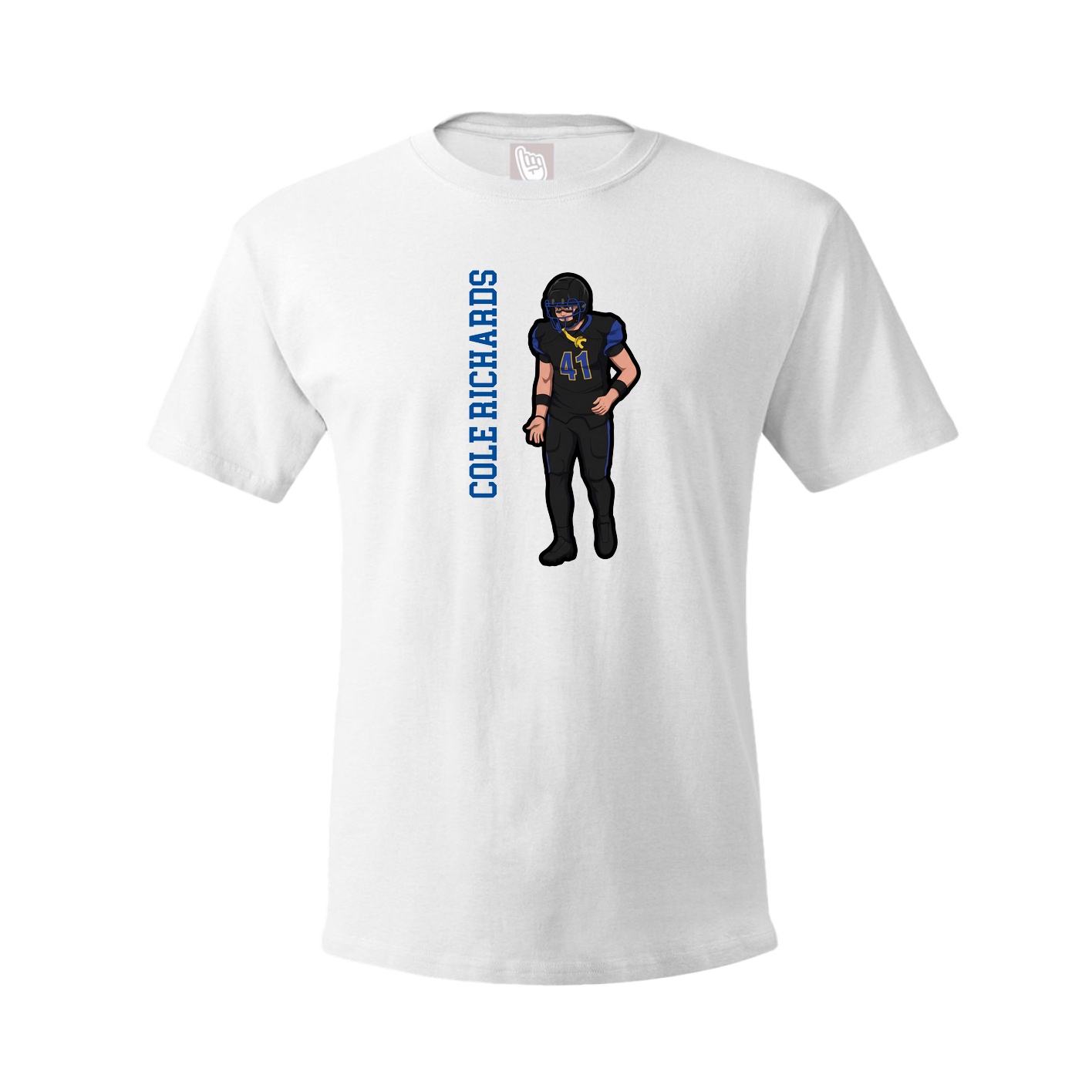 Tee — Name Vertical in White