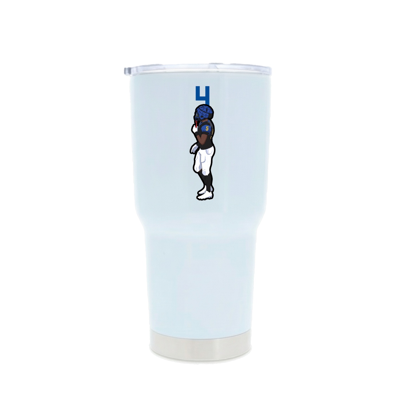 30oz Stainless Steel Tumbler — Number Top in White