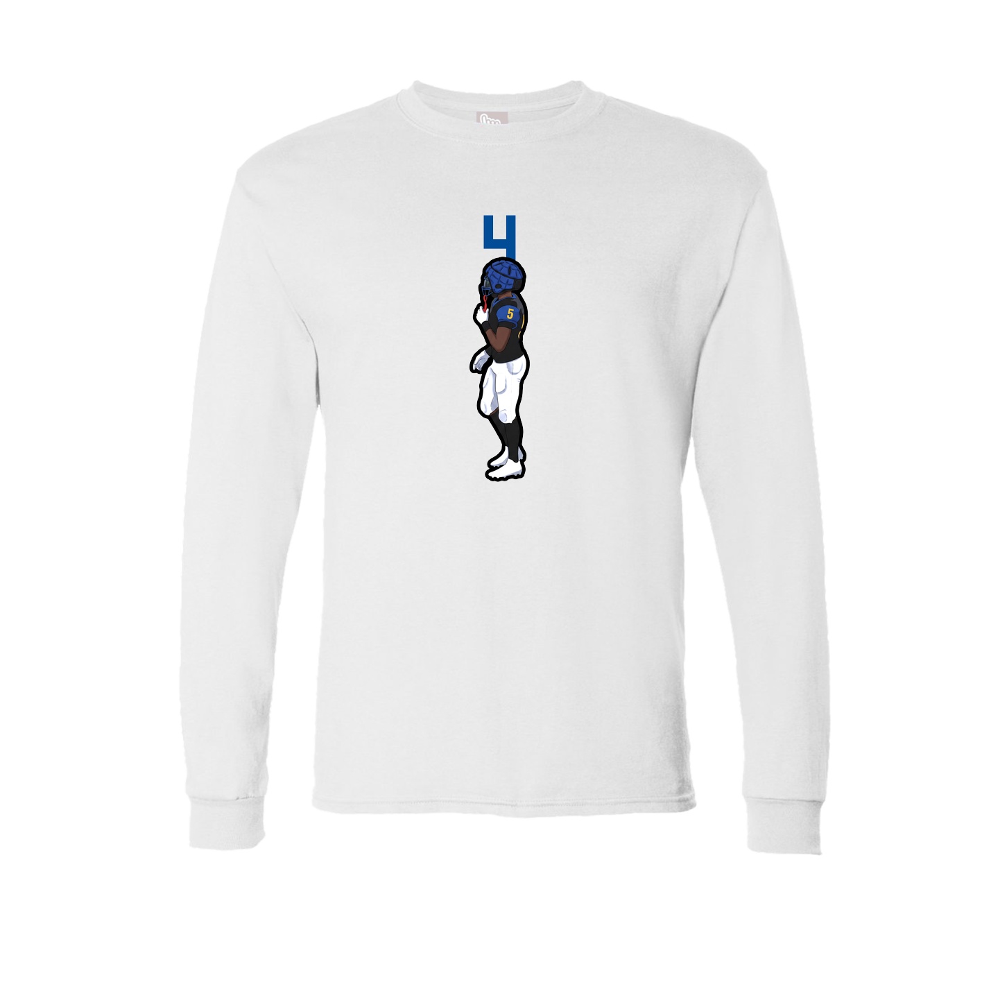 Long Sleeve Tee — Number Top in White