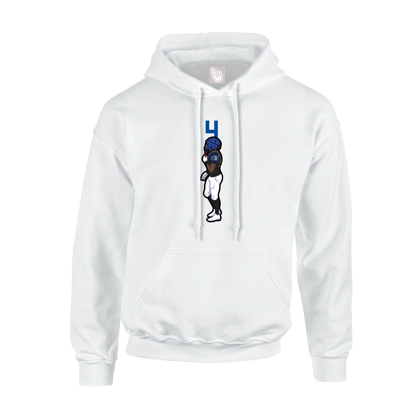 Youth Hoodie — Number Top in White