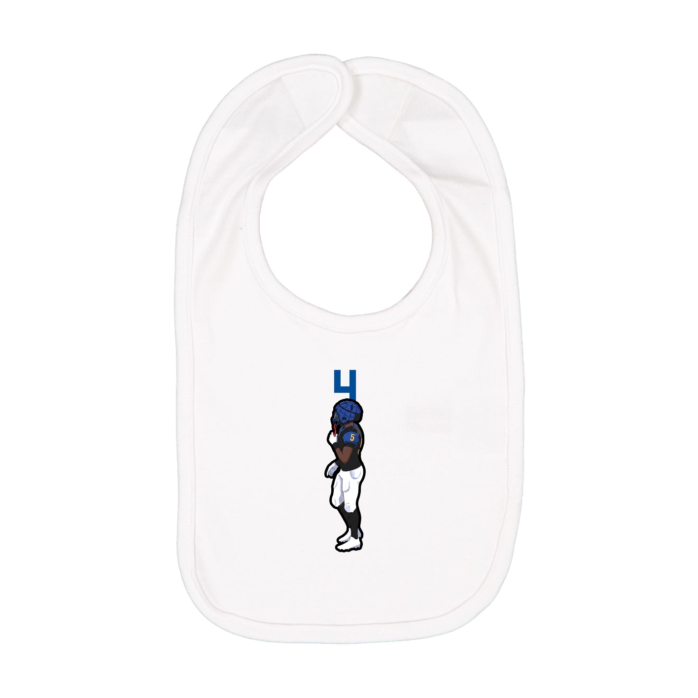 Infant Bib — Number Top in White