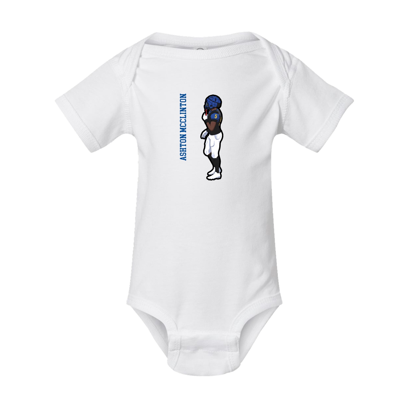 Baby Onesie — Name Vertical in White